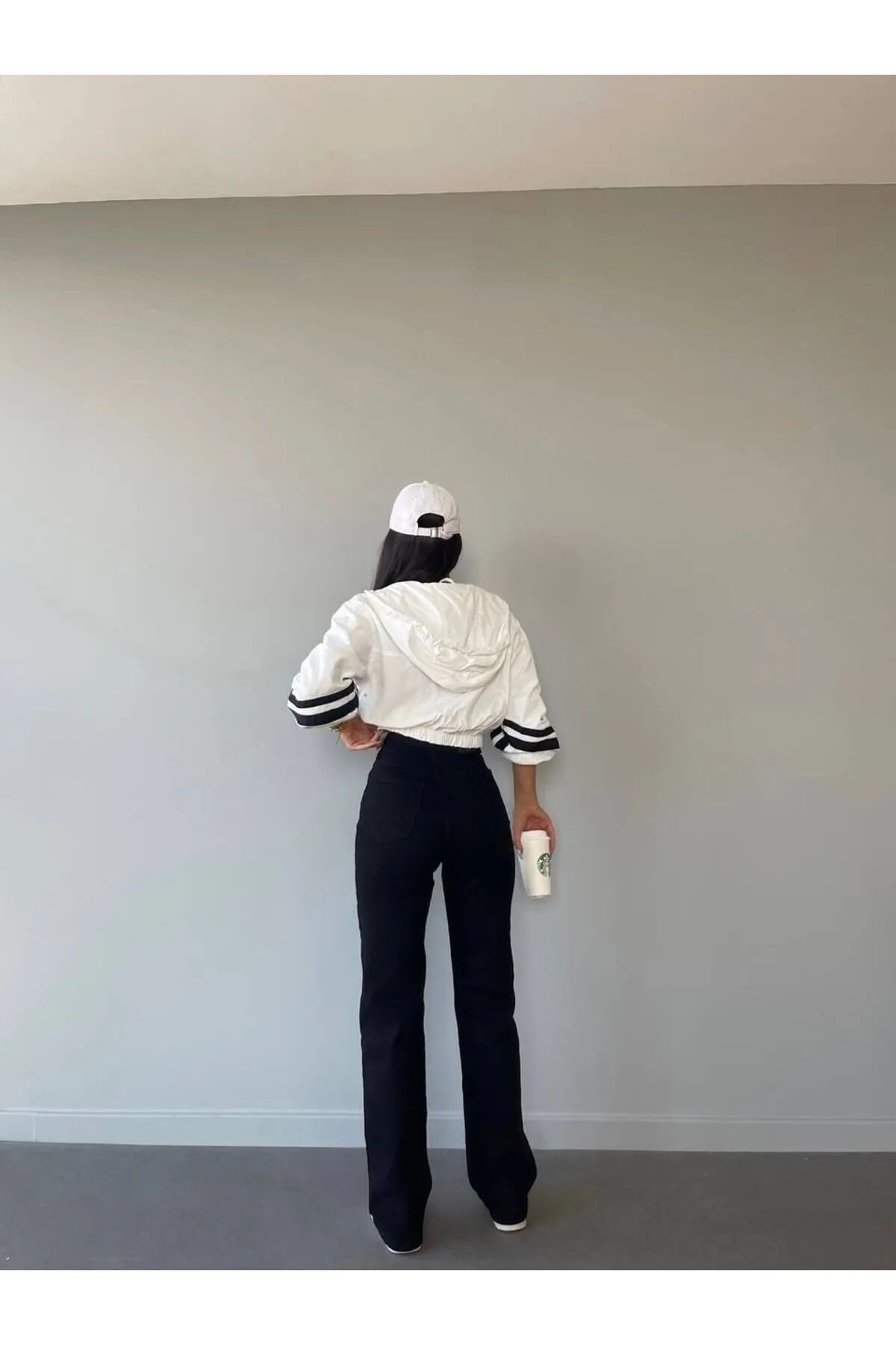 BİRDALİFE WEAR Siyah Bol Paça Palazzo Yüksek Bel Esnek Kot Pantolon