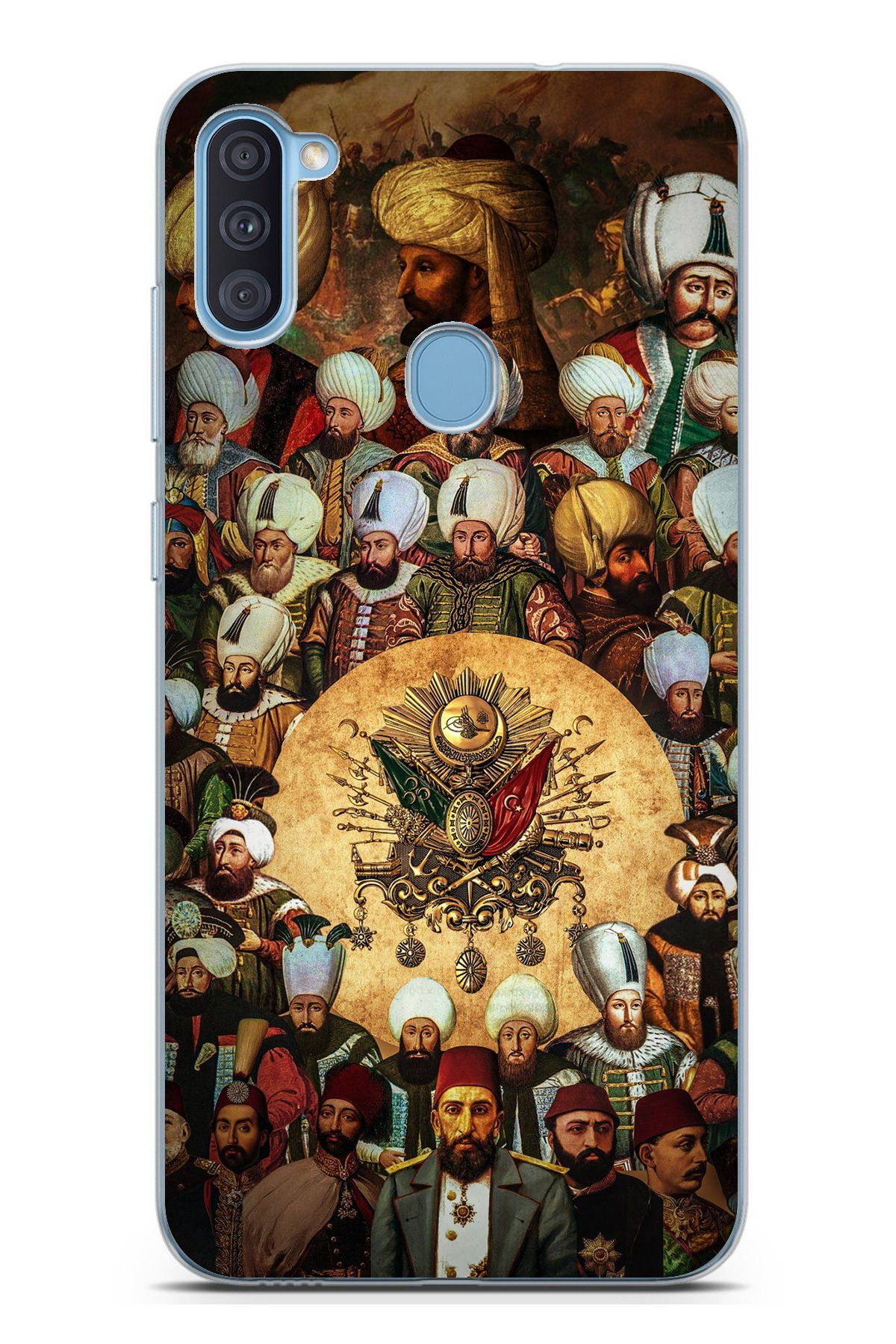 TechTree Galaxy A11 - M11 Uyumlu Osmanlı Padişahları Şeffaf Silikon Kılıf