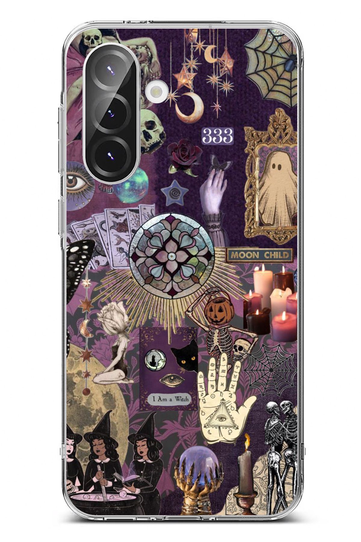 TechTree Galaxy A56 Uyumlu Hallowen Cadılar Astroloji Şeffaf Silikon Kılıf