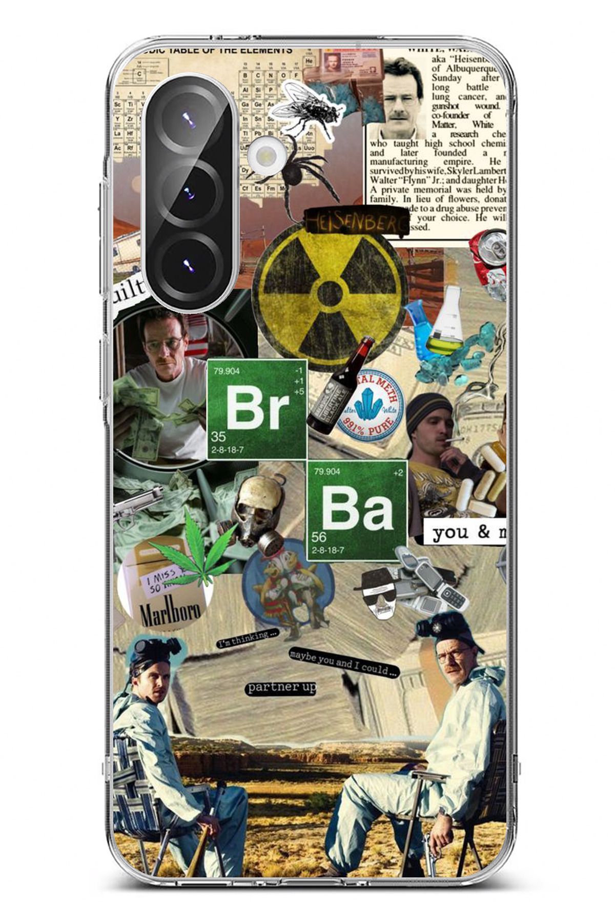 TechTree Galaxy A56 Uyumlu Breaking Bad Kolaj Şeffaf Silikon Kılıf