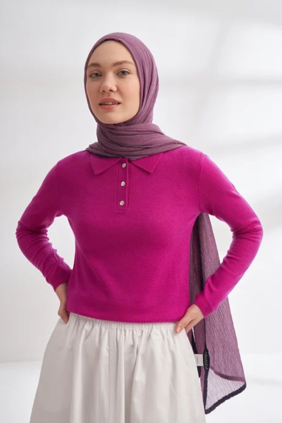ARMANDA Müslin Biyeli Şal -90 x 200- 3352-01