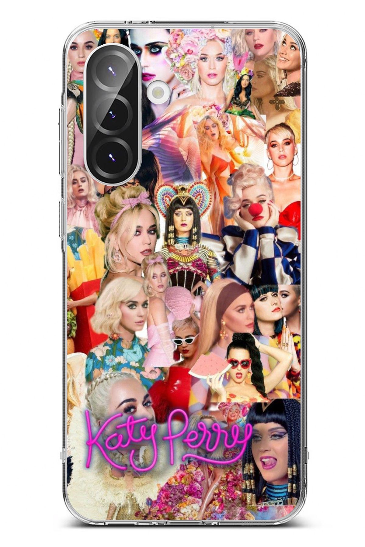 TechTree Galaxy A56 Uyumlu Katy Perry Kolaj Şeffaf Silikon Kılıf