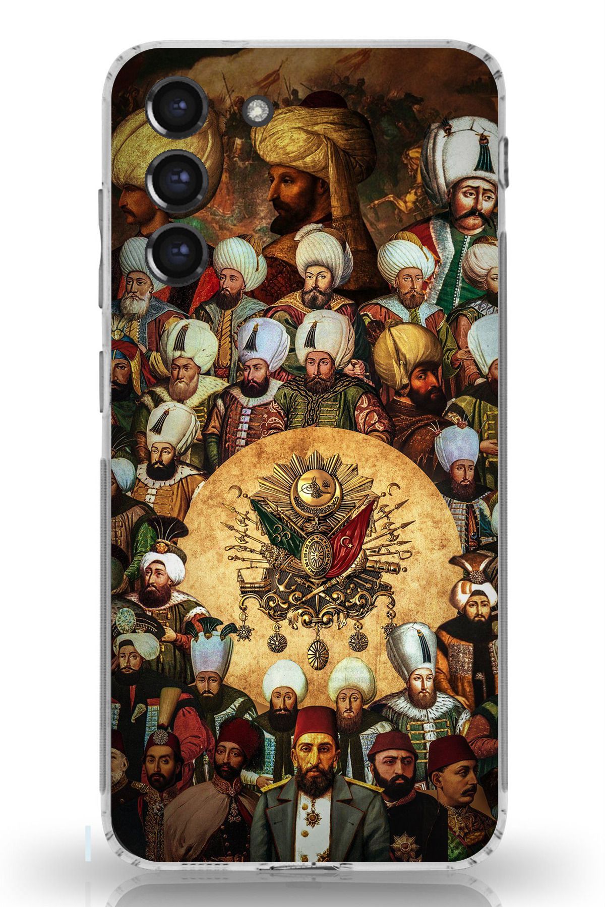 TechTree Galaxy S21 FE Uyumlu Osmanlı Padişahları Şeffaf Silikon Kılıf