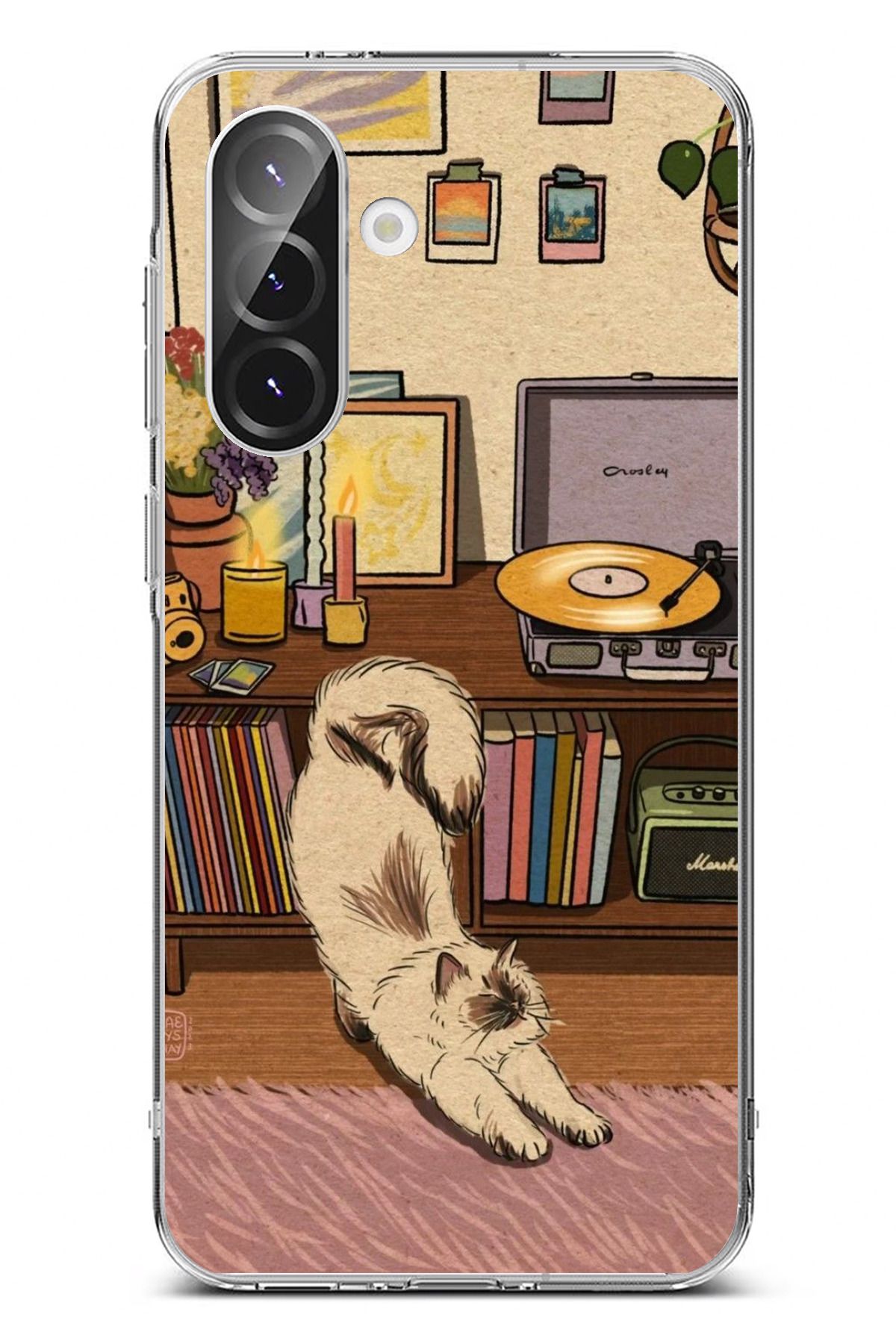 TechTree Galaxy A36 Uyumlu Nostaljik Köpek Tasarımlı Şeffaf Silikon Kılıf