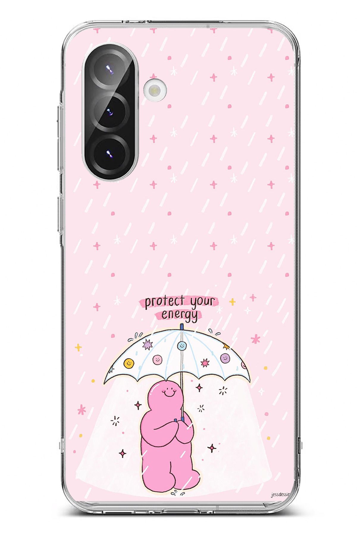 TechTree Galaxy A56 Uyumlu Protect Your Energy Tasarımlı Şeffaf Silikon Kılıf