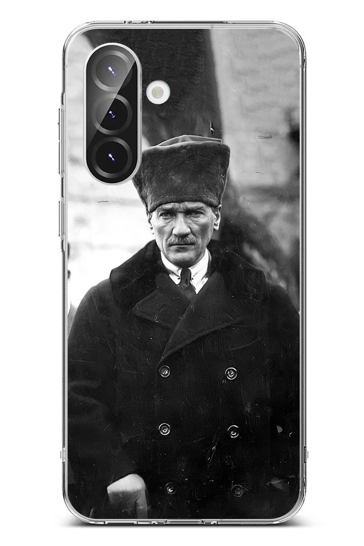 TechTree Galaxy A56 Uyumlu Mustafa Kemal Atatürk Portre Şeffaf Silikon Kılıf