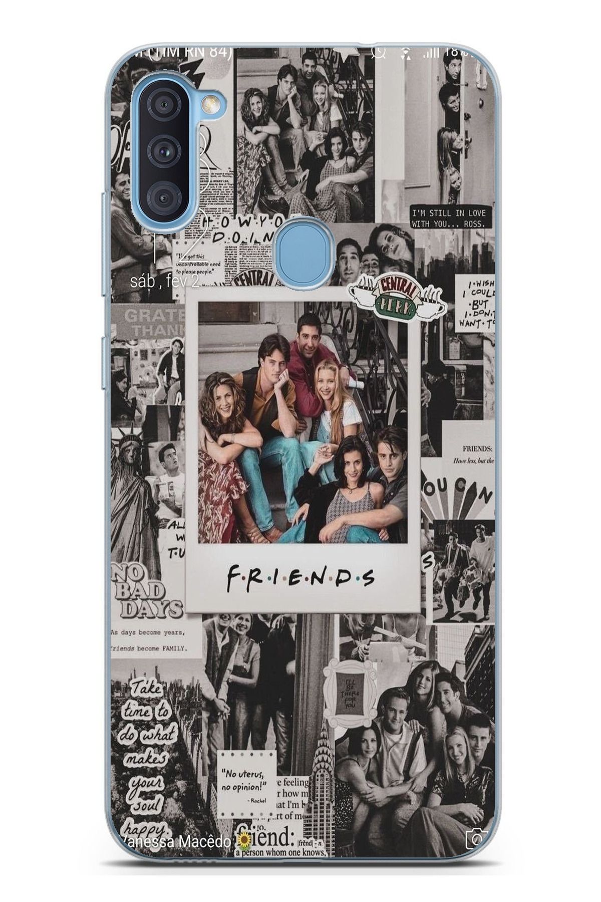 TechTree Galaxy A11 - M11 Uyumlu Friends Nostalji Tasarımlı Tasarımlı Şeffaf Silikon Kılıf
