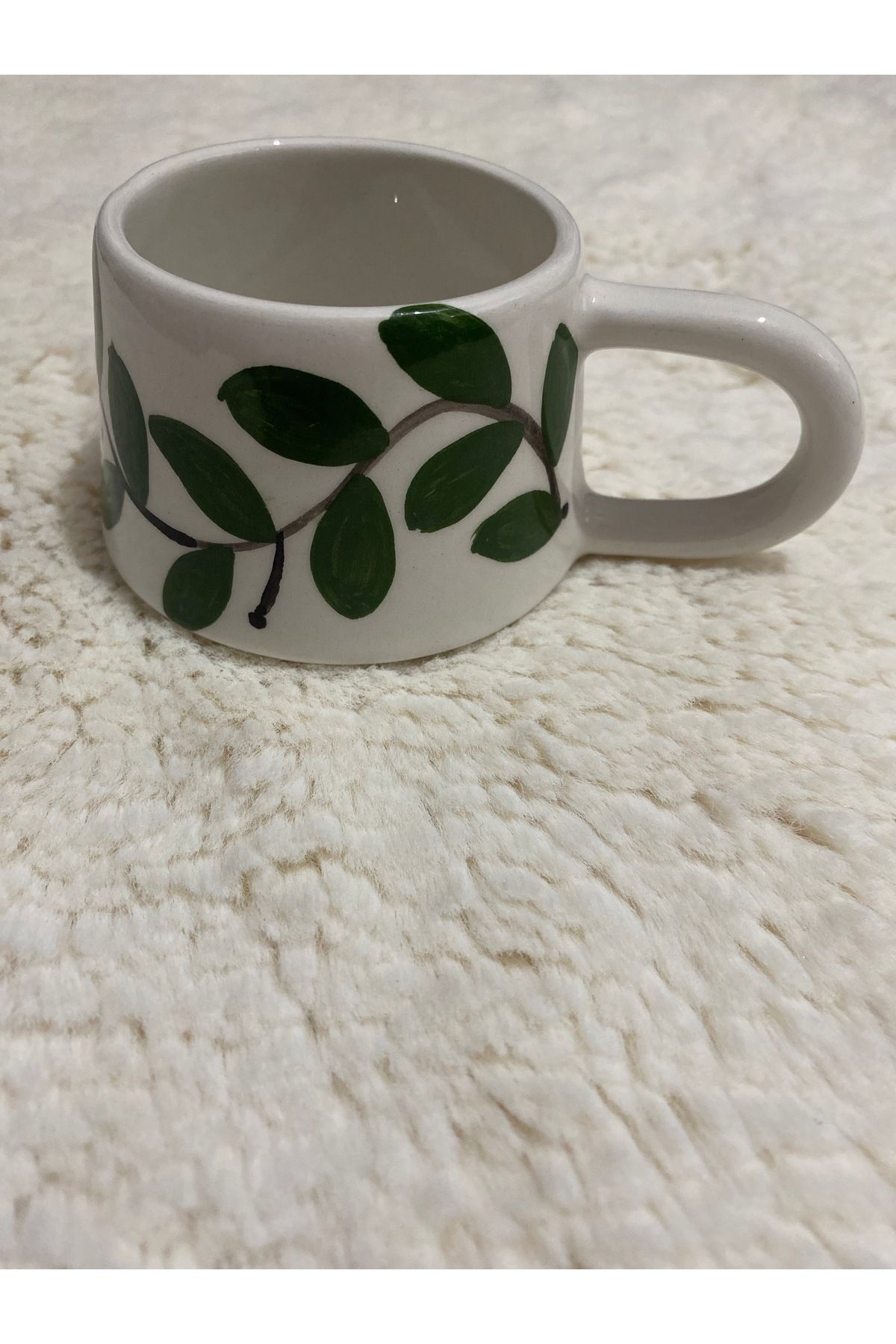 HOBİ Mug kupa yeşil yaprak 1 adet
