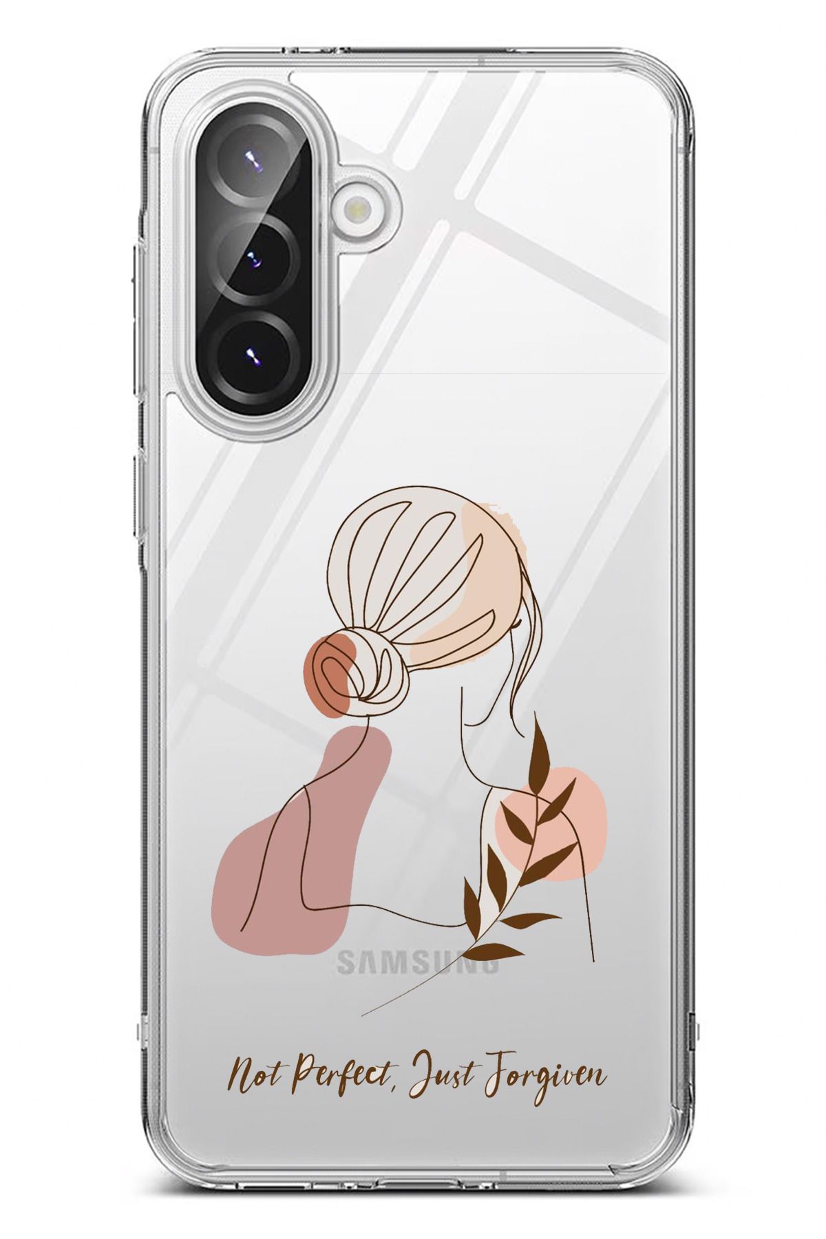 TechTree Galaxy A56 Uyumlu Not Perfect Just Forgiven Tasarımlı Şeffaf Silikon Kılıf