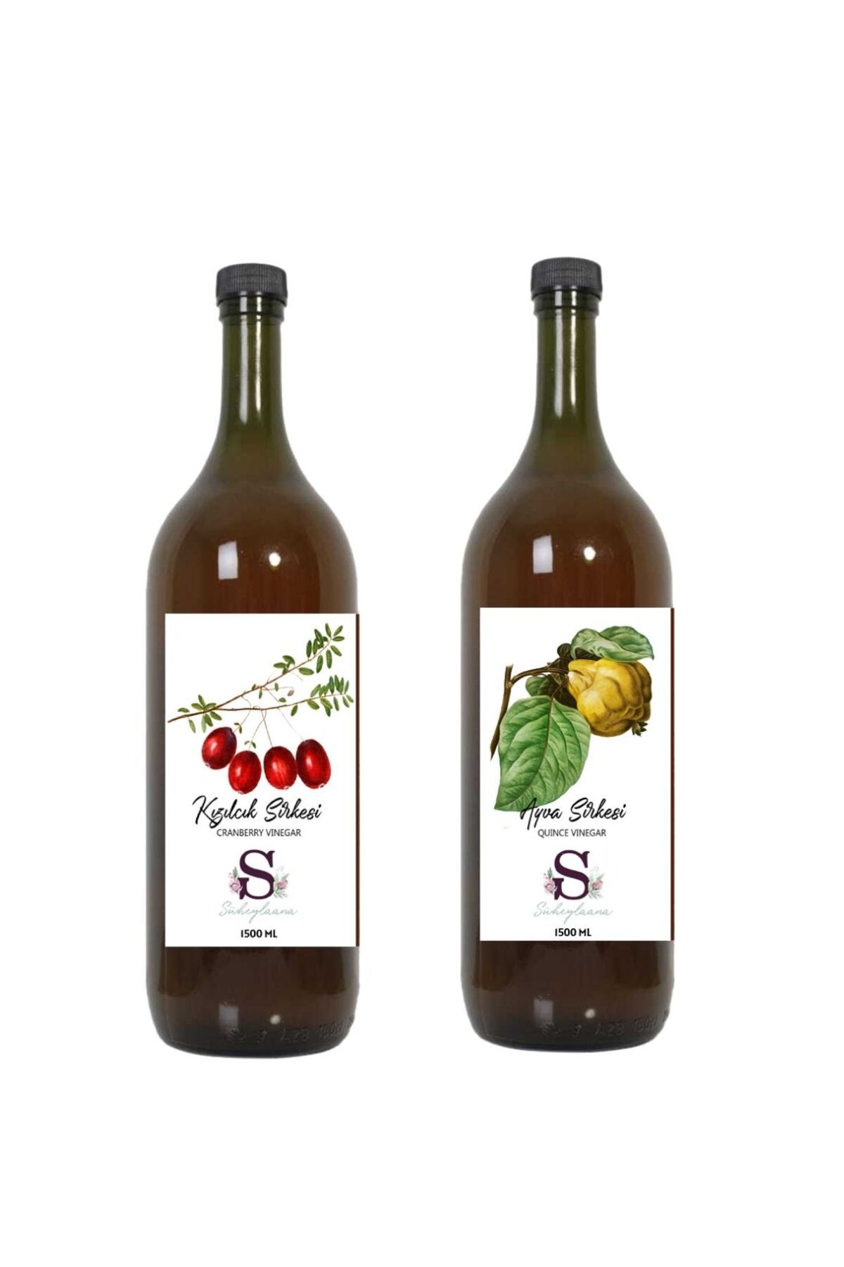 Süheylaana Doğal Kızılcık Sirkesi 1500 Ml - Doğal Ayva Sirkesi 1500 Ml