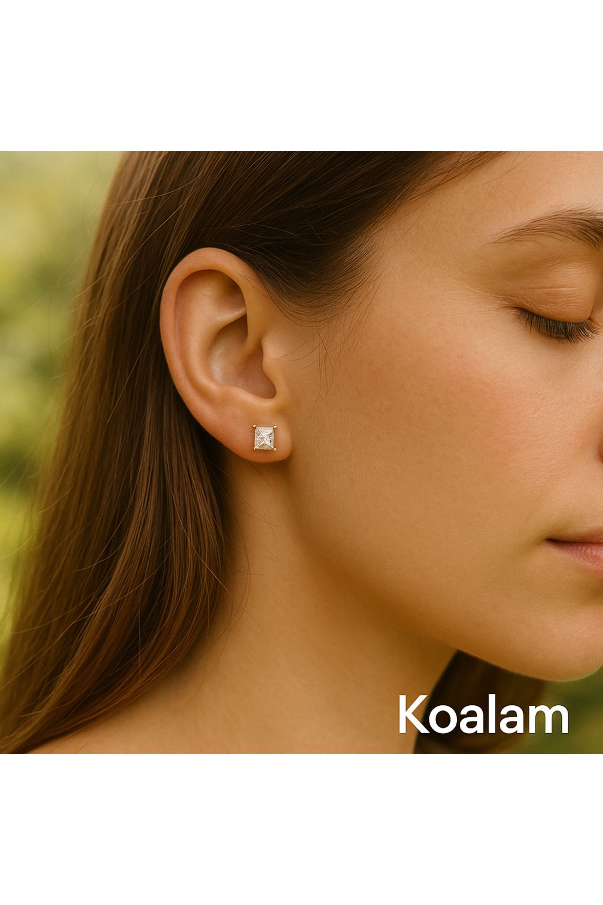 koalam Xuping Zirkon Taşlı Kare Küpe