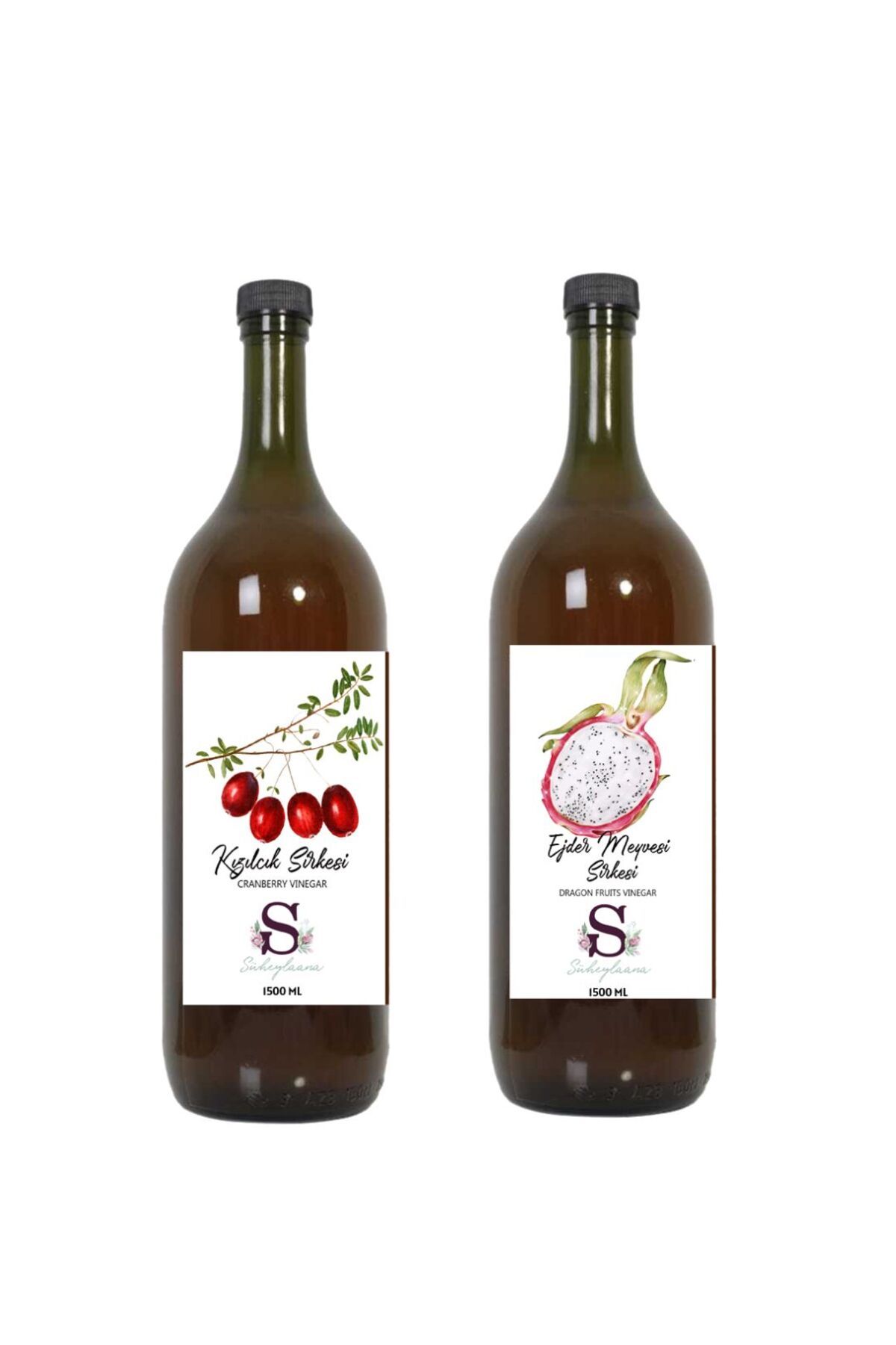 Süheylaana Doğal Kızılcık Sirkesi 1500 Ml - Doğal Ejder Meyvesi Sirkesi 1500 Ml
