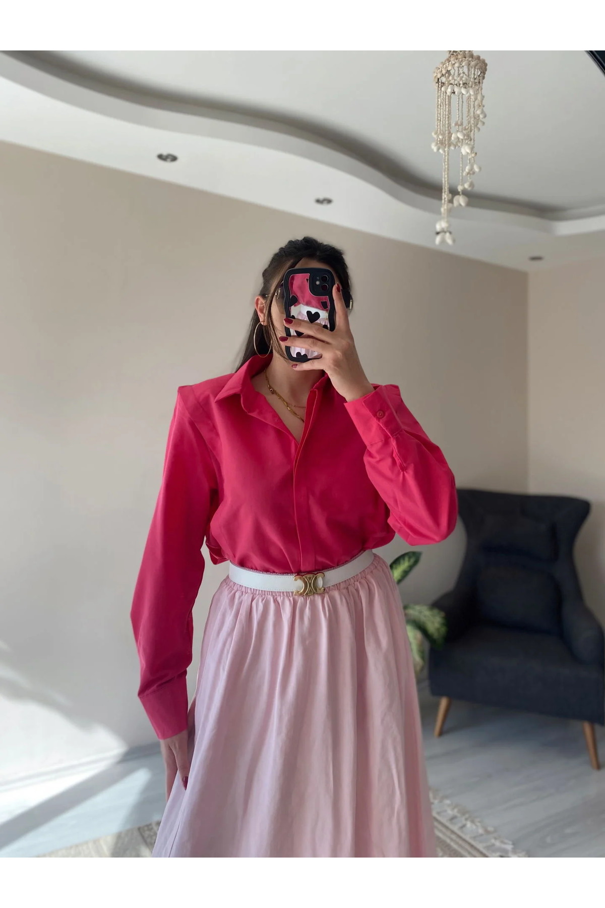 Hacer Balcı  Lyocell Beli Lastikli Çift Cepli Uzun Etek - Görsel 6