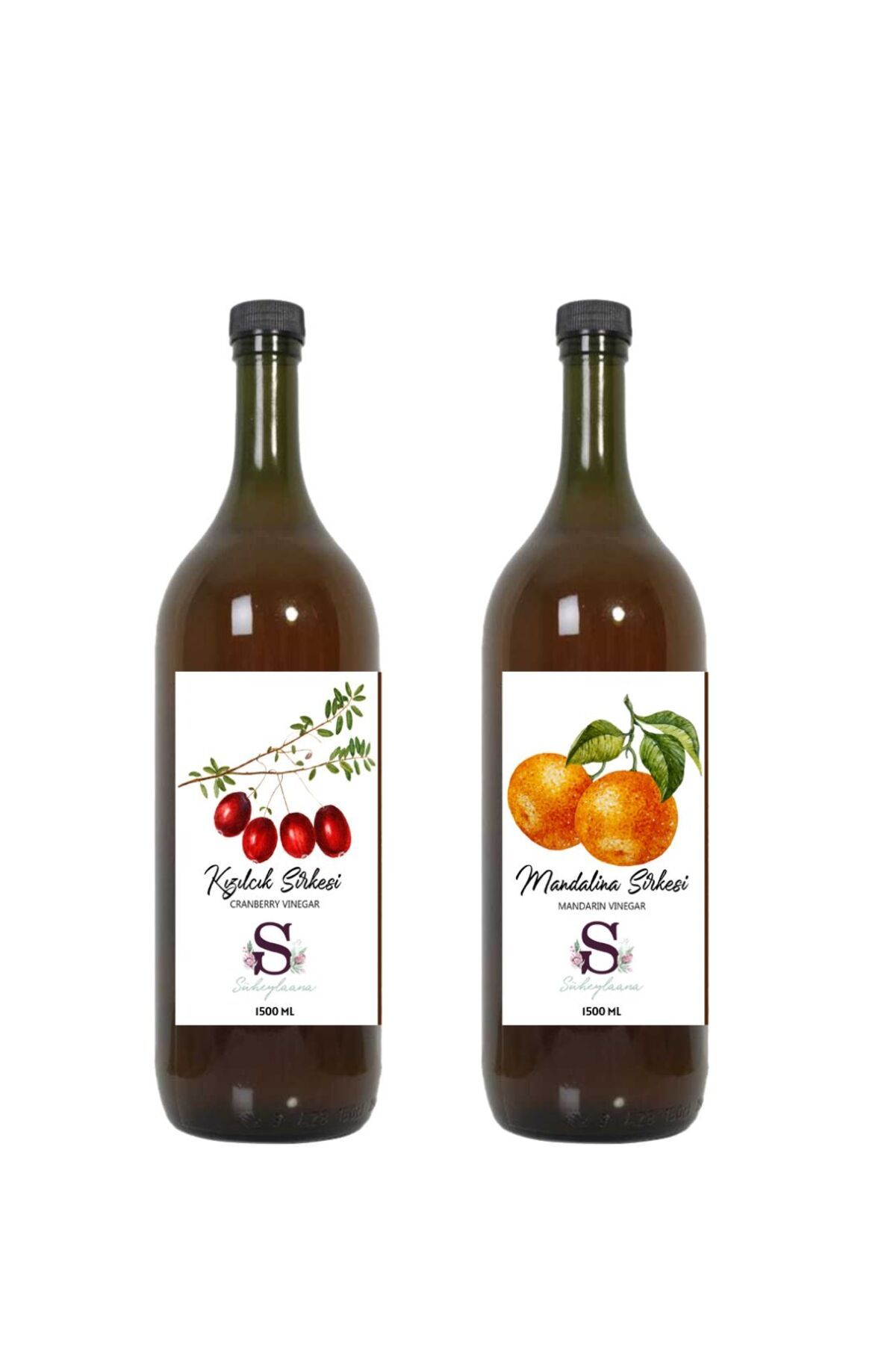 Süheylaana Doğal Kızılcık Sirkesi 1500 Ml - Doğal Mandalina Sirkesi 1500 Ml