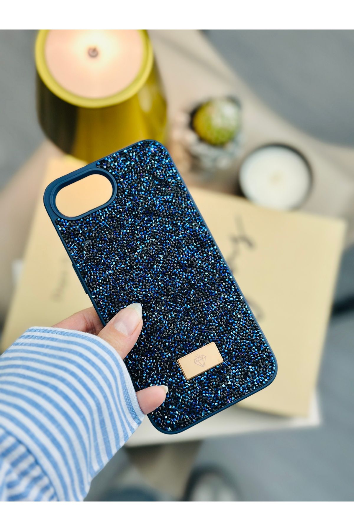 Go Aksesuar Iphone 16E Uyumlu ELMAS Tasarımlı Taşlı Işıltılı Parlak Pırlanta Silikon Kılıf