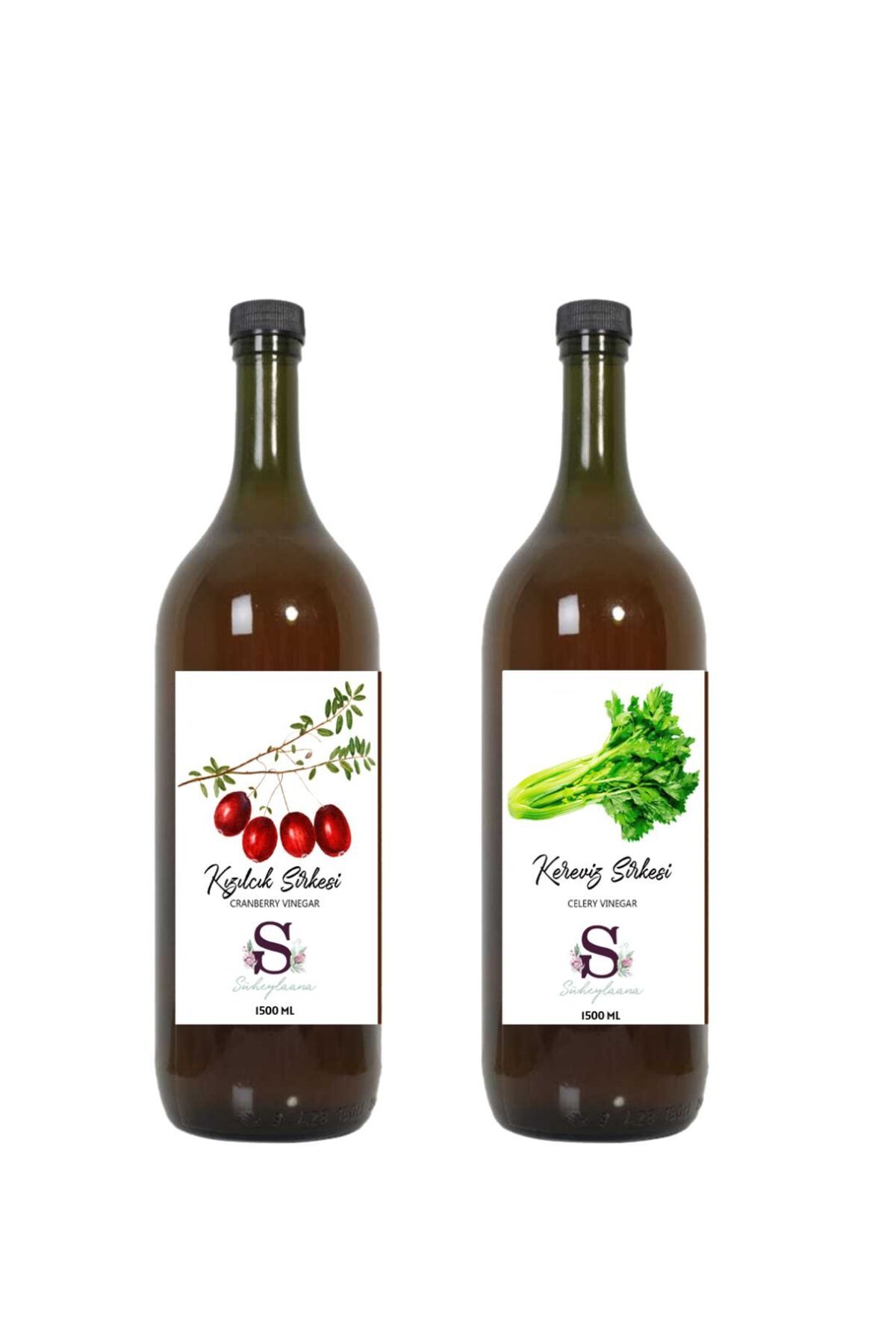 Süheylaana Doğal Kızılcık Sirkesi 1500 Ml - Doğal Kereviz Sirkesi 1500 Ml
