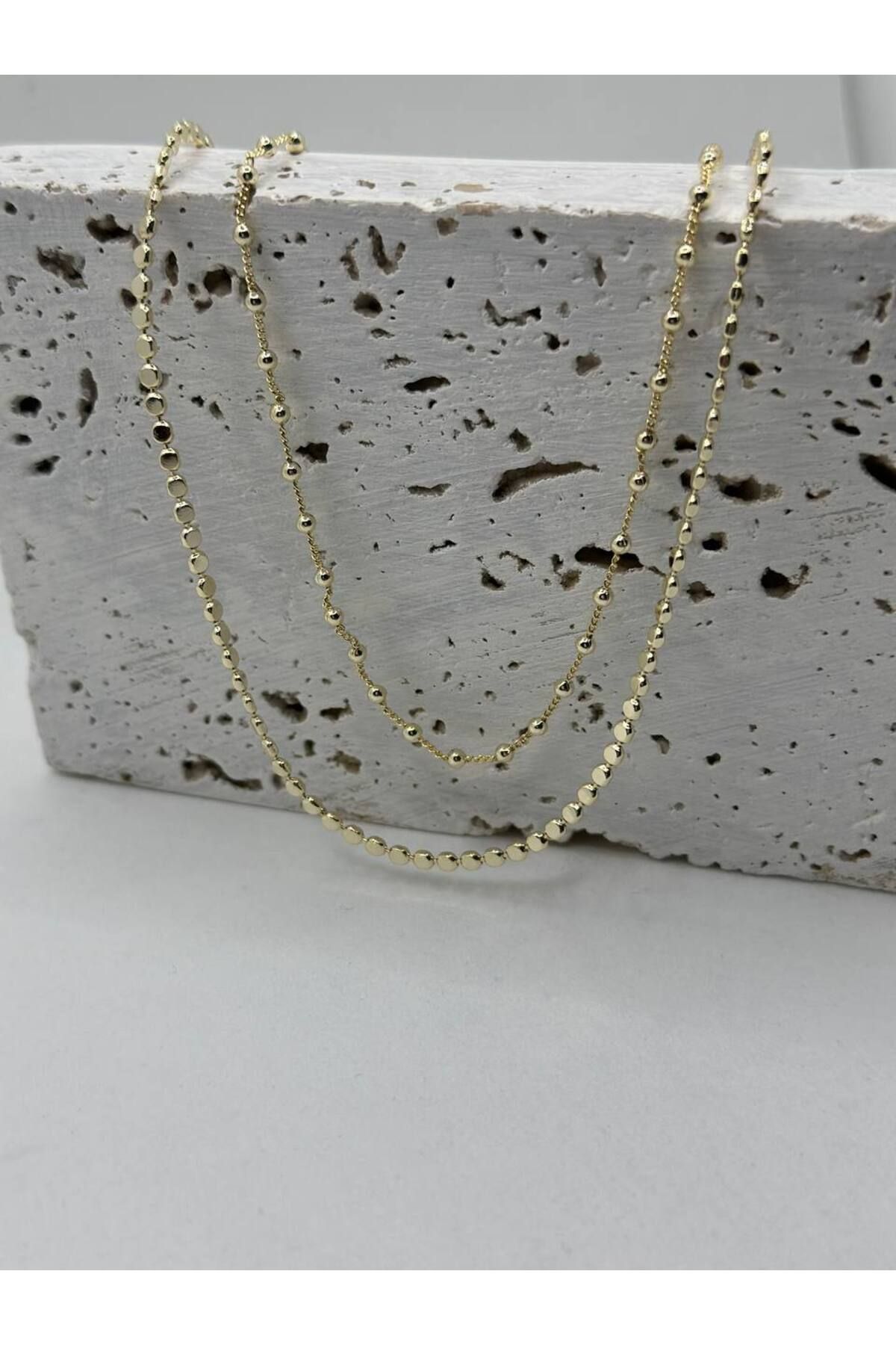 lysiaaccessory Gold İkili Minimal Zincir Kolye