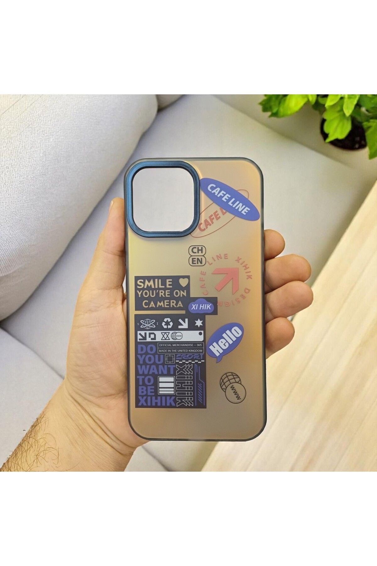 RONA STORE iPhone 13 Pro Uyumlu Arka Tarafı Sert Kenarları Yumuşak Justkit Kılıf