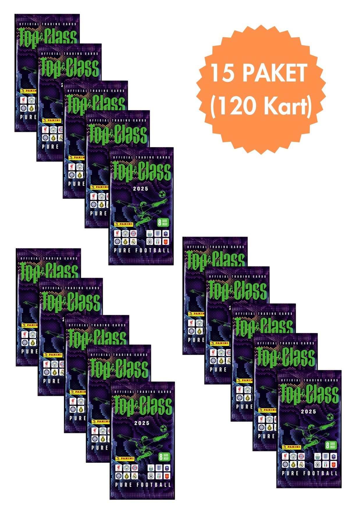 Toyika Panini Top Class 2025 Trading Cards 8li x 15 Adet