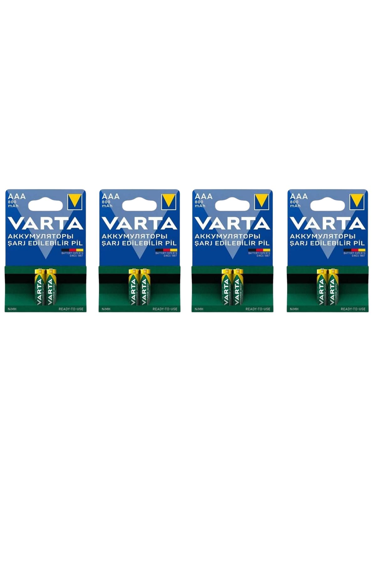 Varta 800 AAA İNCE ŞARJLI KALEM PİL 8 ADET 4 LÜ PAKET