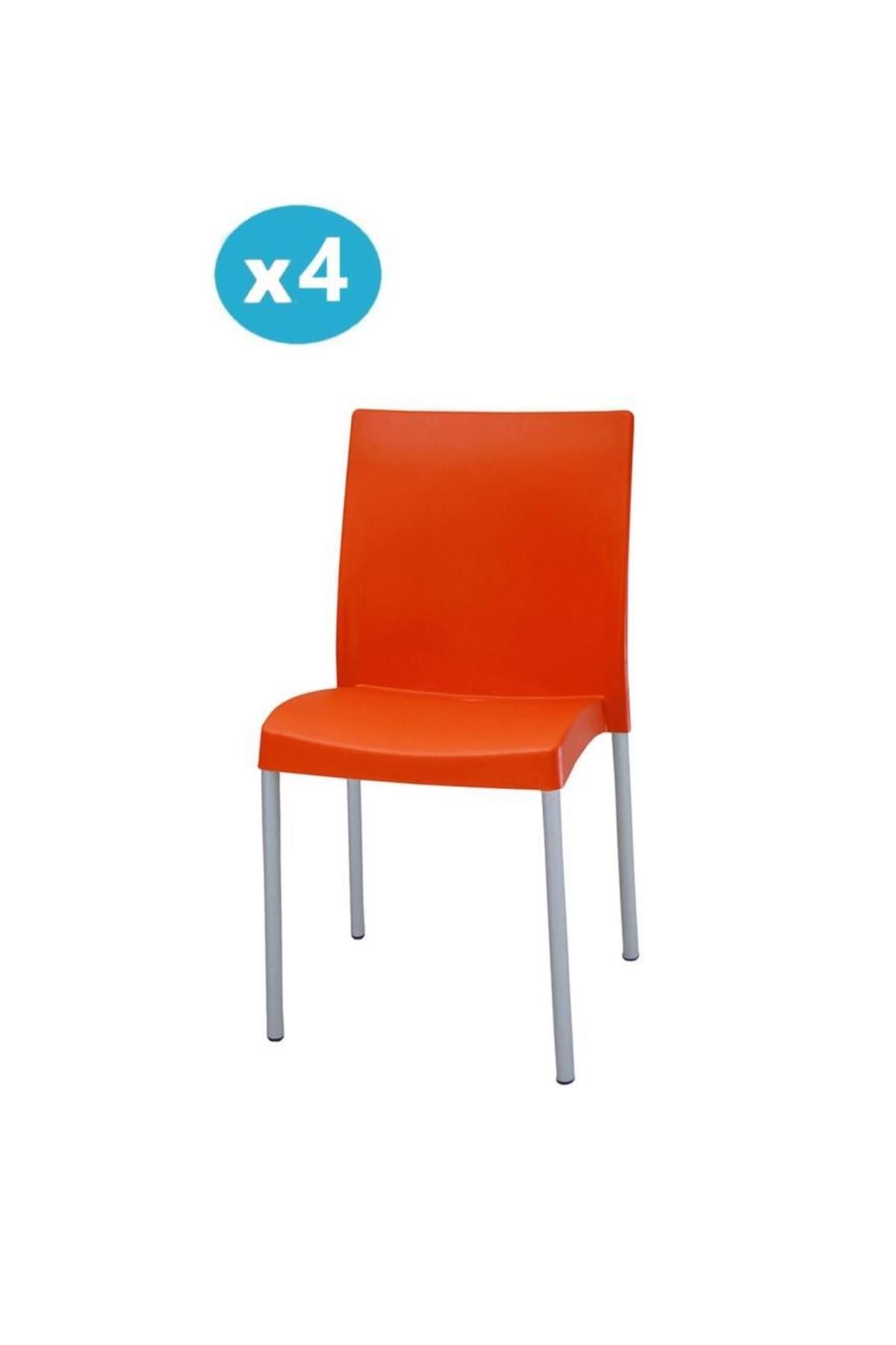 Omnipazar Mt-cf875 Vortice Plastik Bahçe Balkon Sandalye 4'lü Set