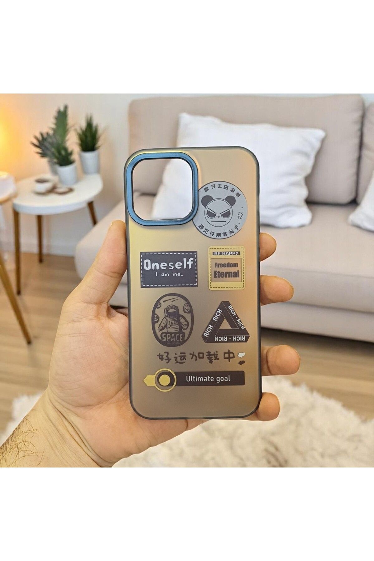 RONA STORE iPhone 13 Pro Max Uyumlu Arka Tarafı Sert Kenarları Yumuşak Justkit Kılıf