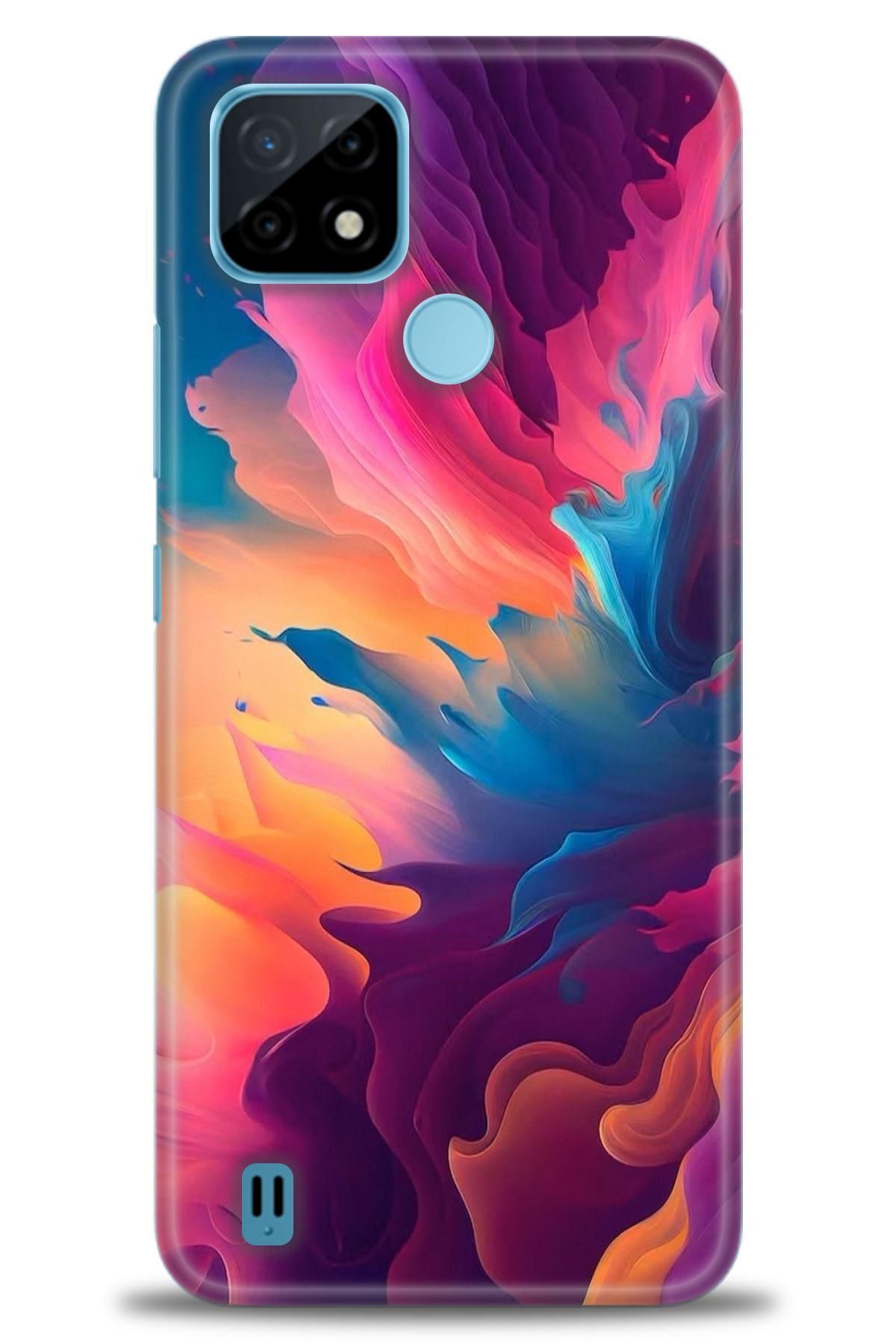 realme C21 İle Uyumlu HD Baskılı Desenli Silikon Kılıf - 214