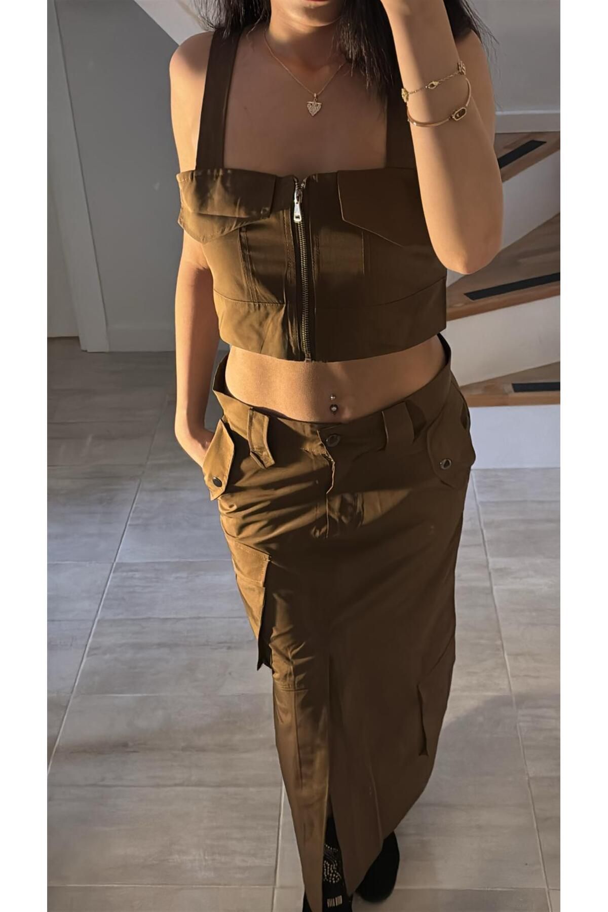 Rüyagibimoda Kadın Kahverengi Takım