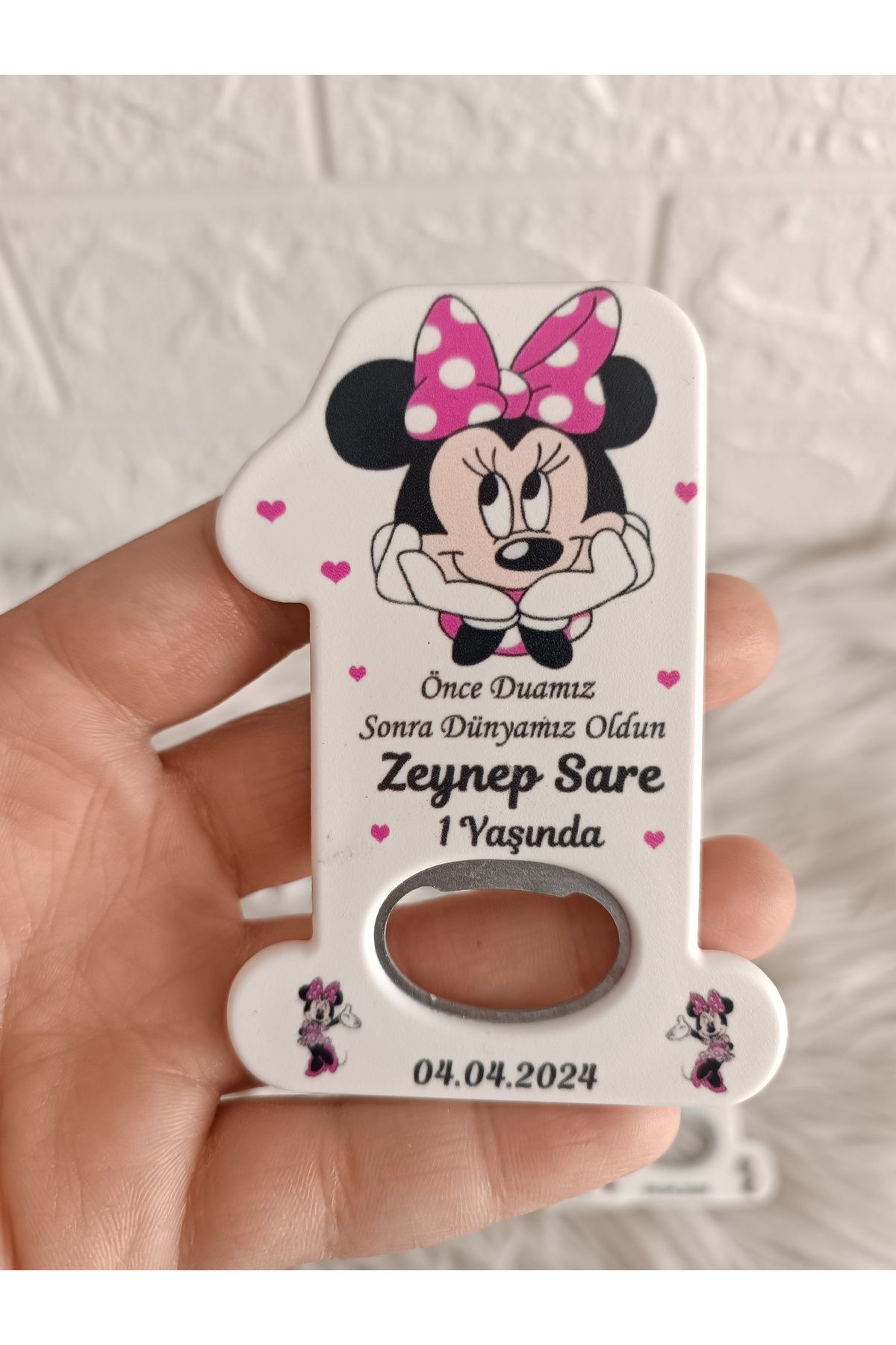 doğrukan 10 adet 1 rakam açacak Minnie li yenidoğan doğum günü mevlüt hediyelikleri