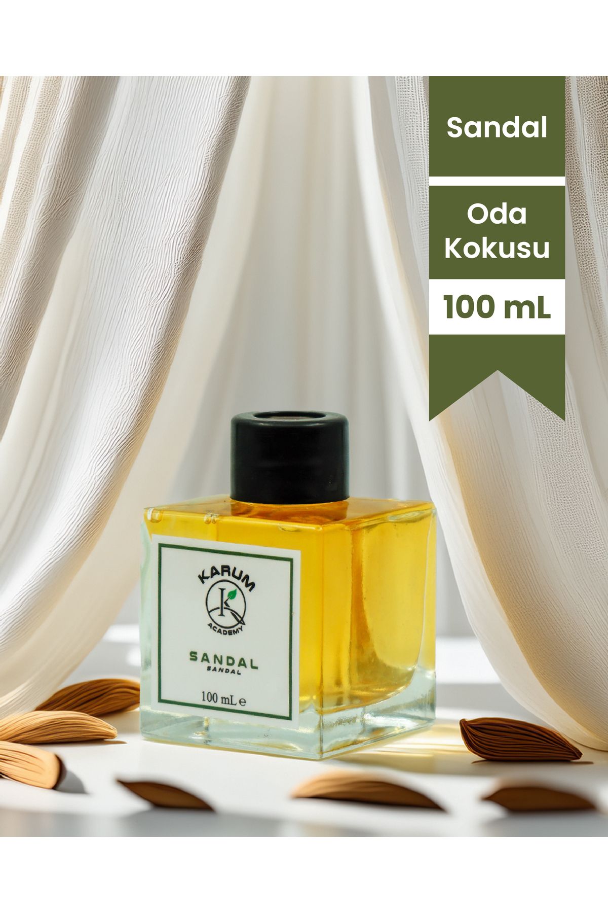 karum academy Sandal (DERİNLİK, SAKİNLİK VE DOĞAL ASALET) Çubuklu Kare Oda Kokusu 100ml