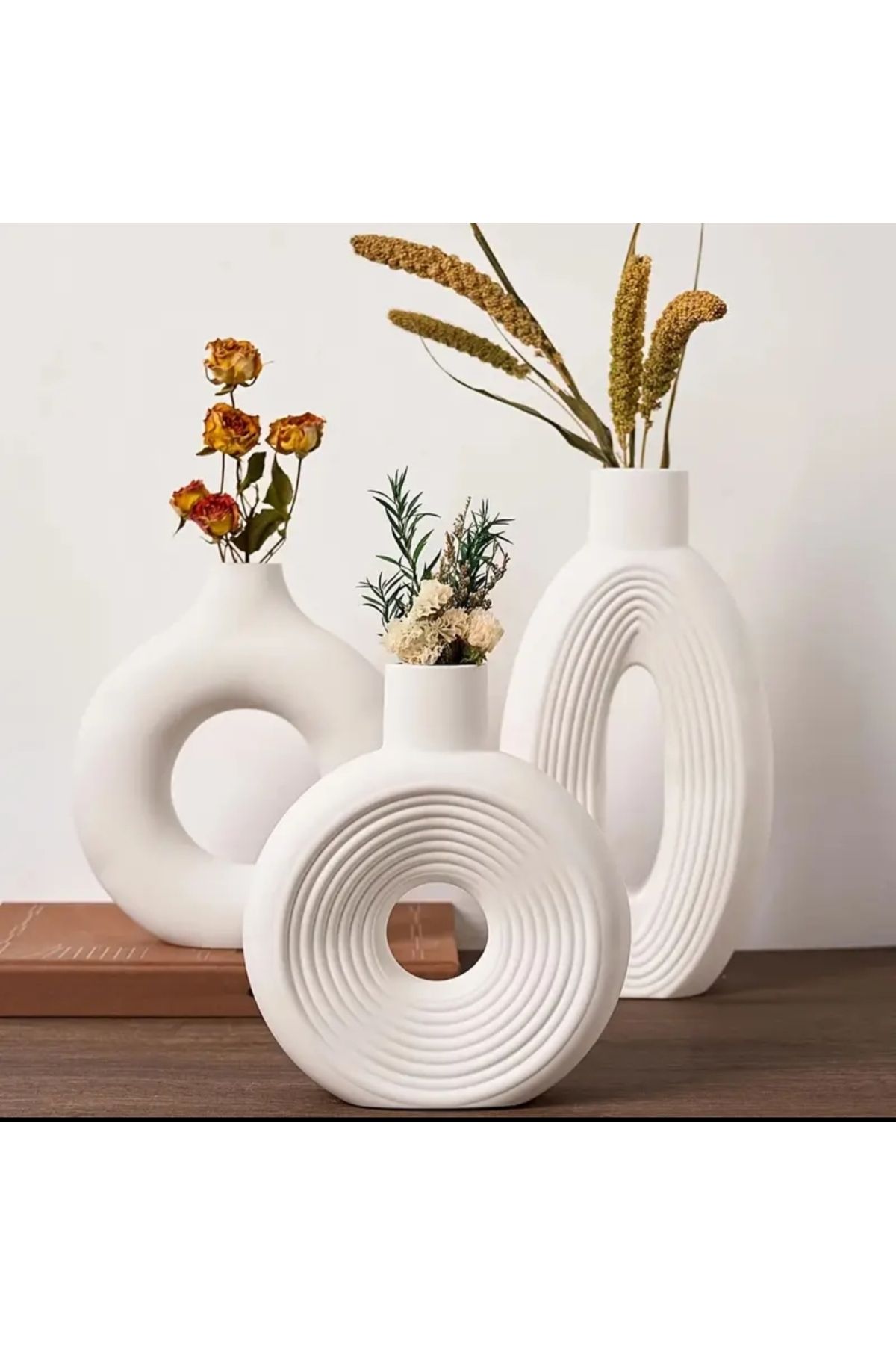 Minima Art Studio Dekoratif Üçlü Bohem Vazo Set
