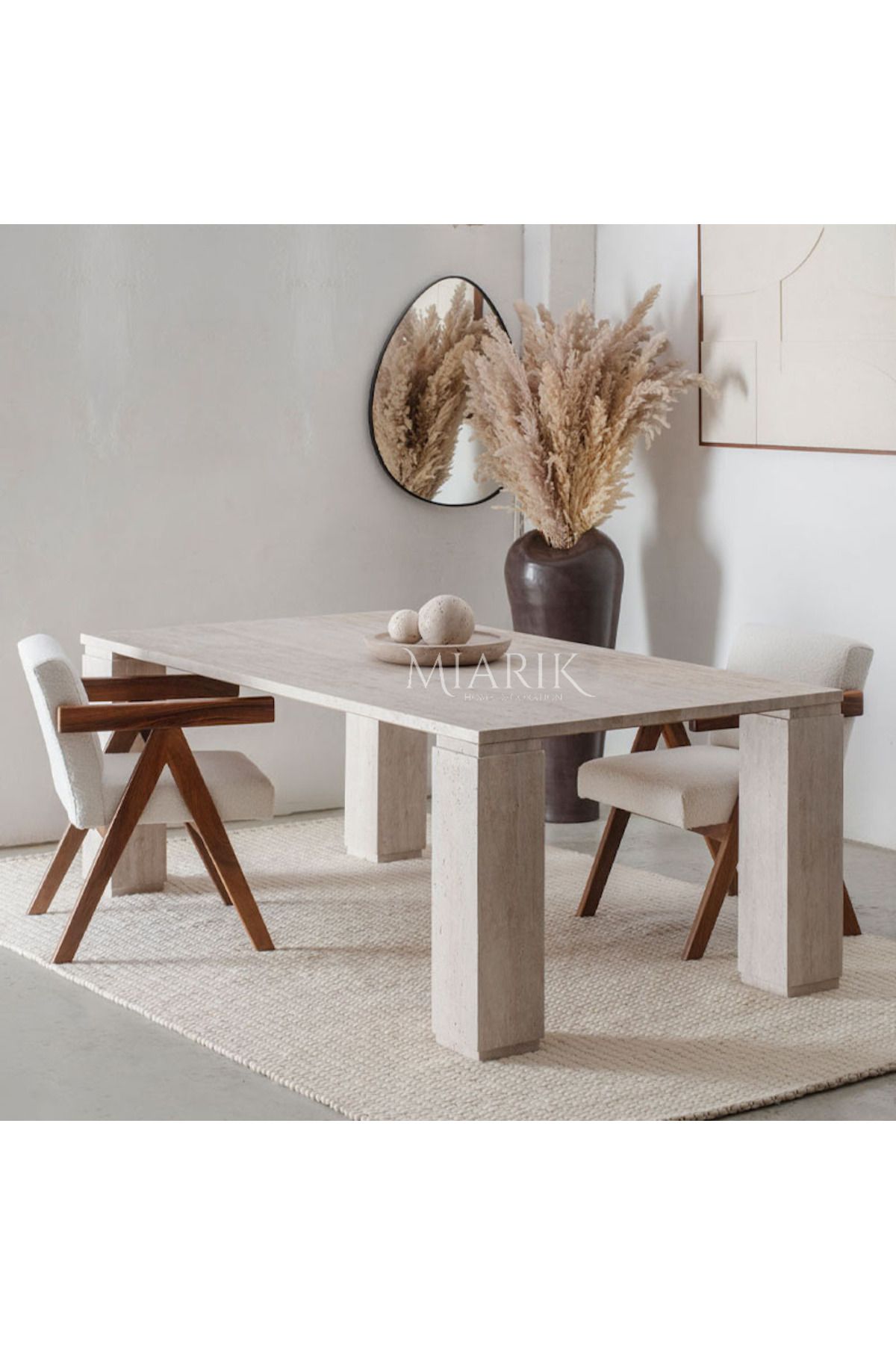 MIARIK DESIGN Saro - Traverten Yemek Masasi