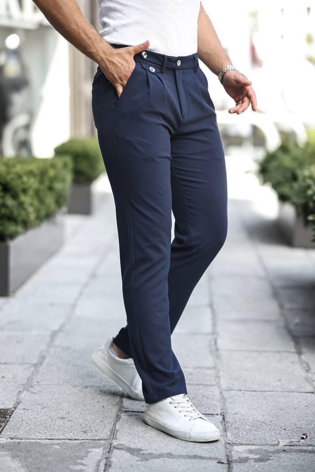 Alpha star Bez ayağı,kumaş,kemerli,regular kalıp jogger pantolon