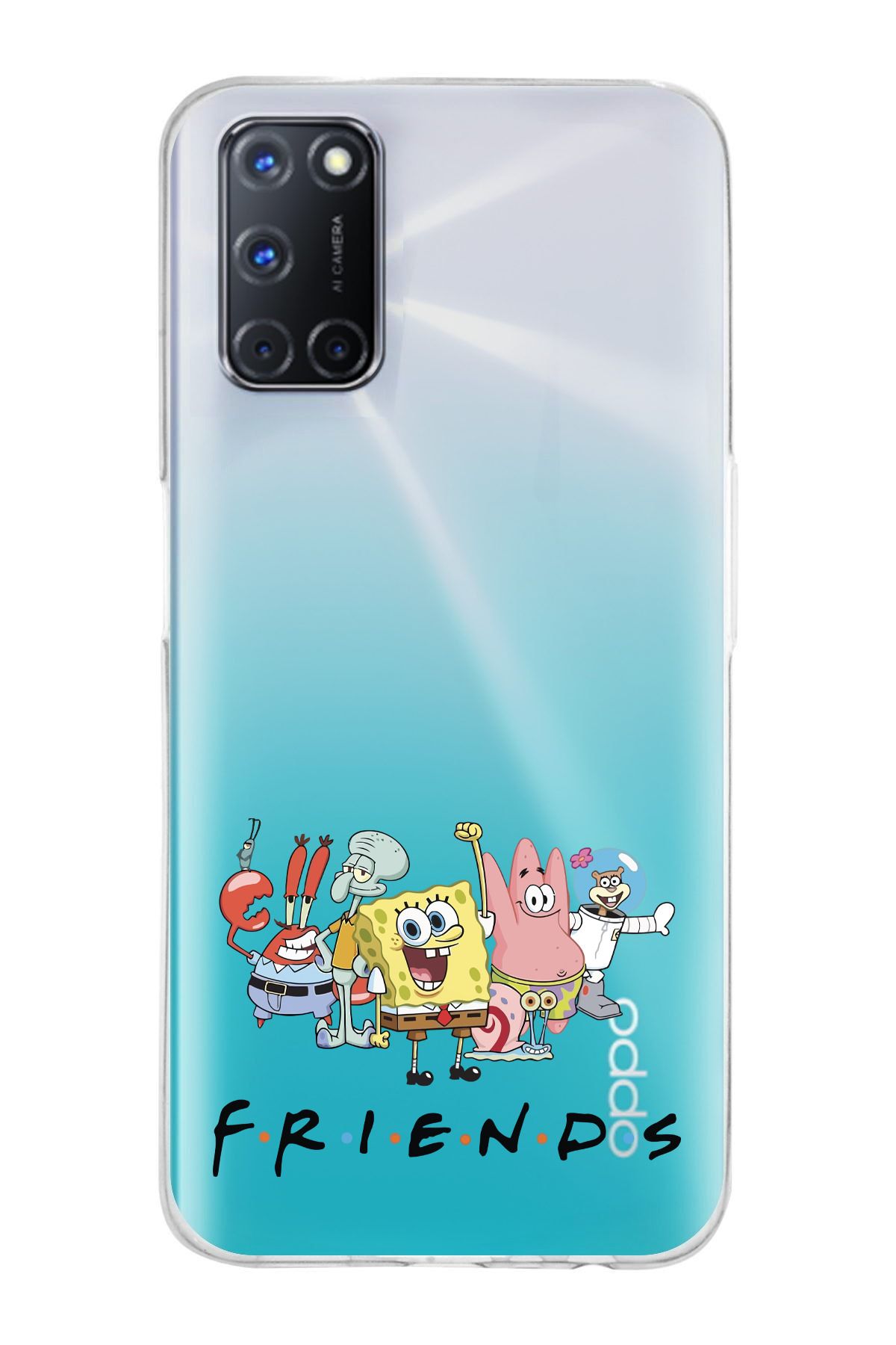 moonset Oppo A52 / A72 / A92 Uyumlu Friends Tasarımlı Baskılı Şeffaf Telefon Kılıfı