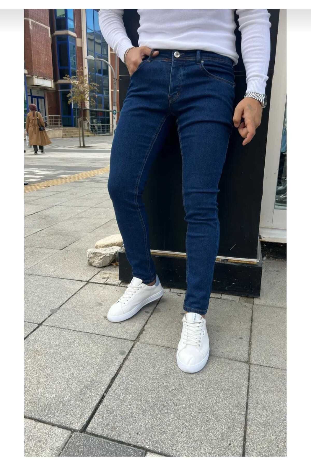 KDY Erkek Düz Klasik Rahat Kesim Regular Fit Likralı Kot Jeans