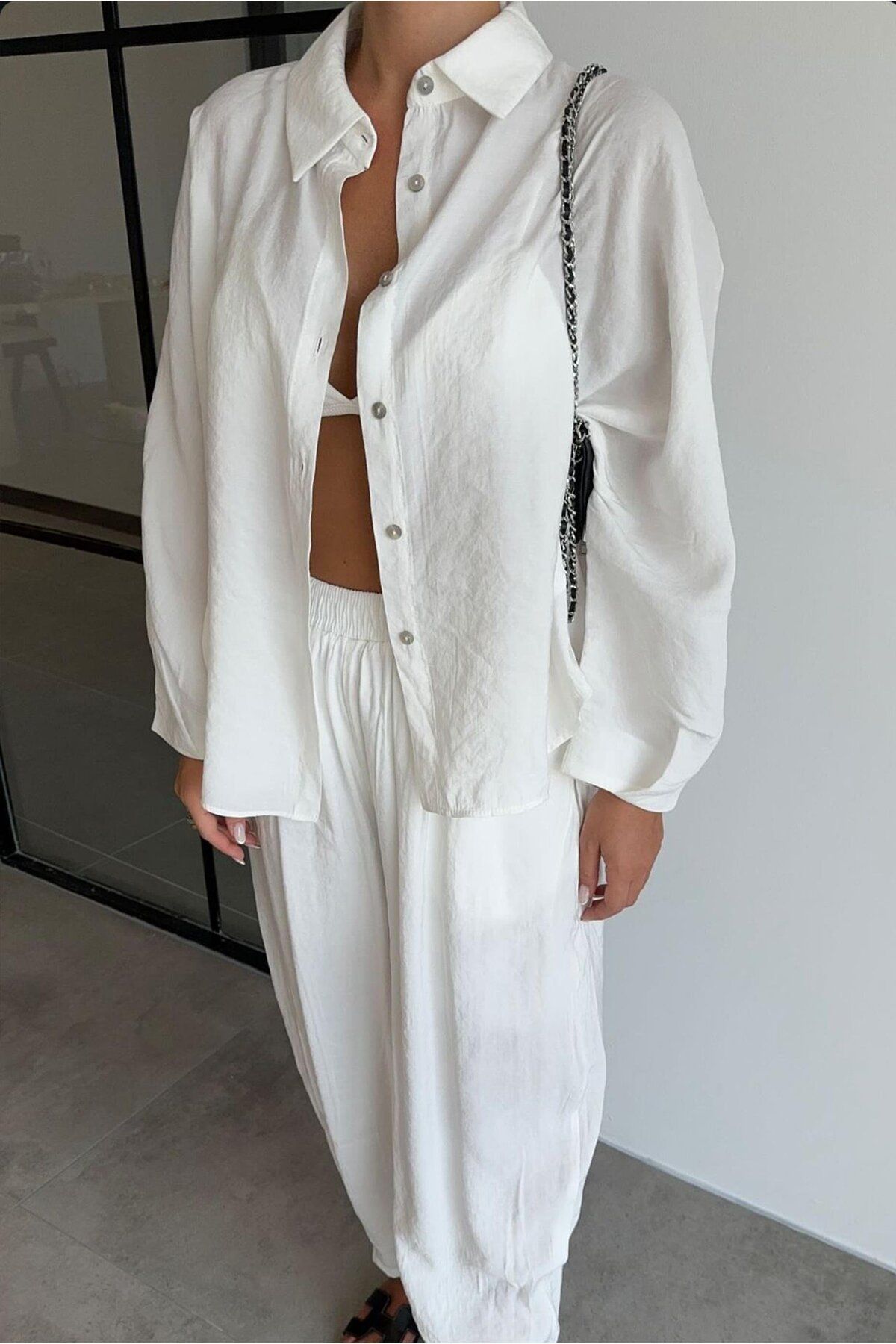 Suziş-Women's Oversize Shirt Pants Set - 50957 2