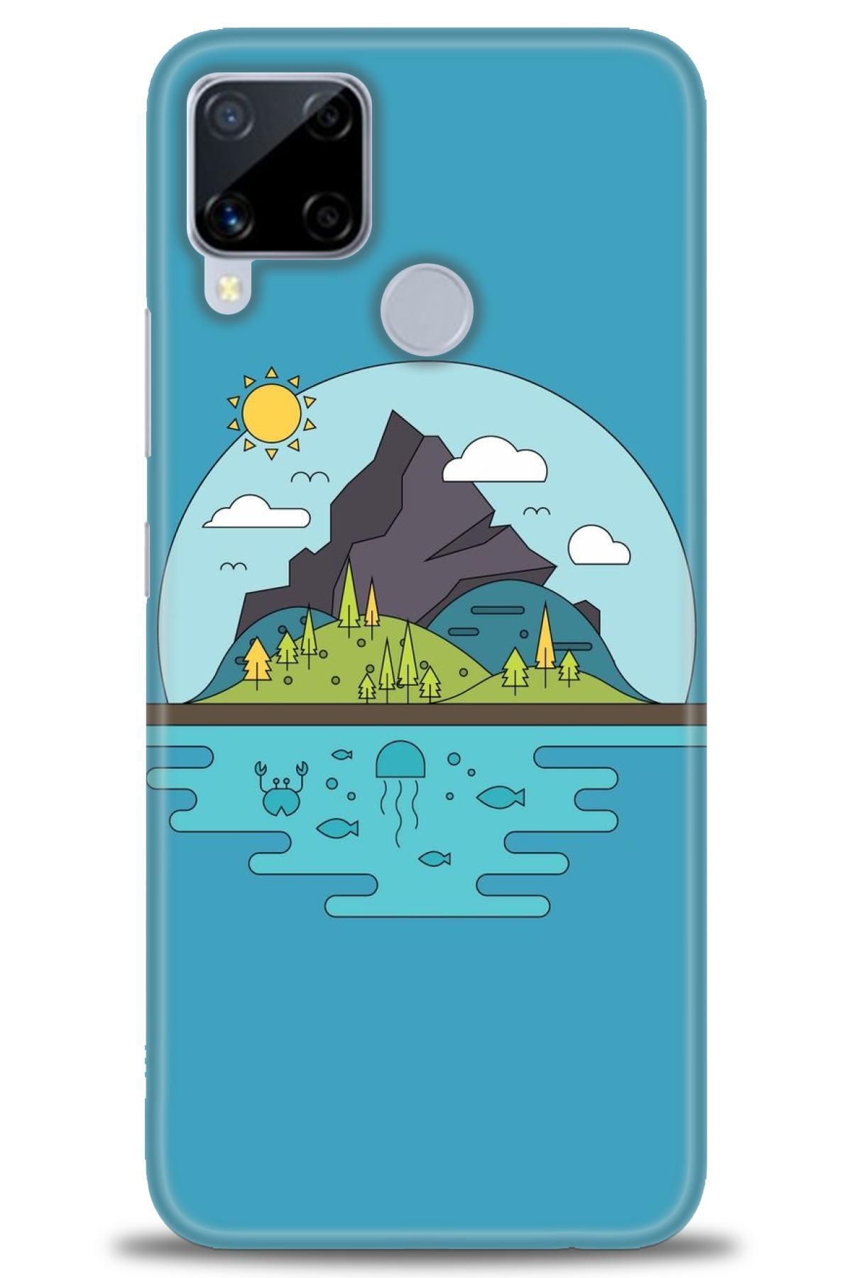 realme C15 İle Uyumlu HD Baskılı Desenli Silikon Kılıf - 845