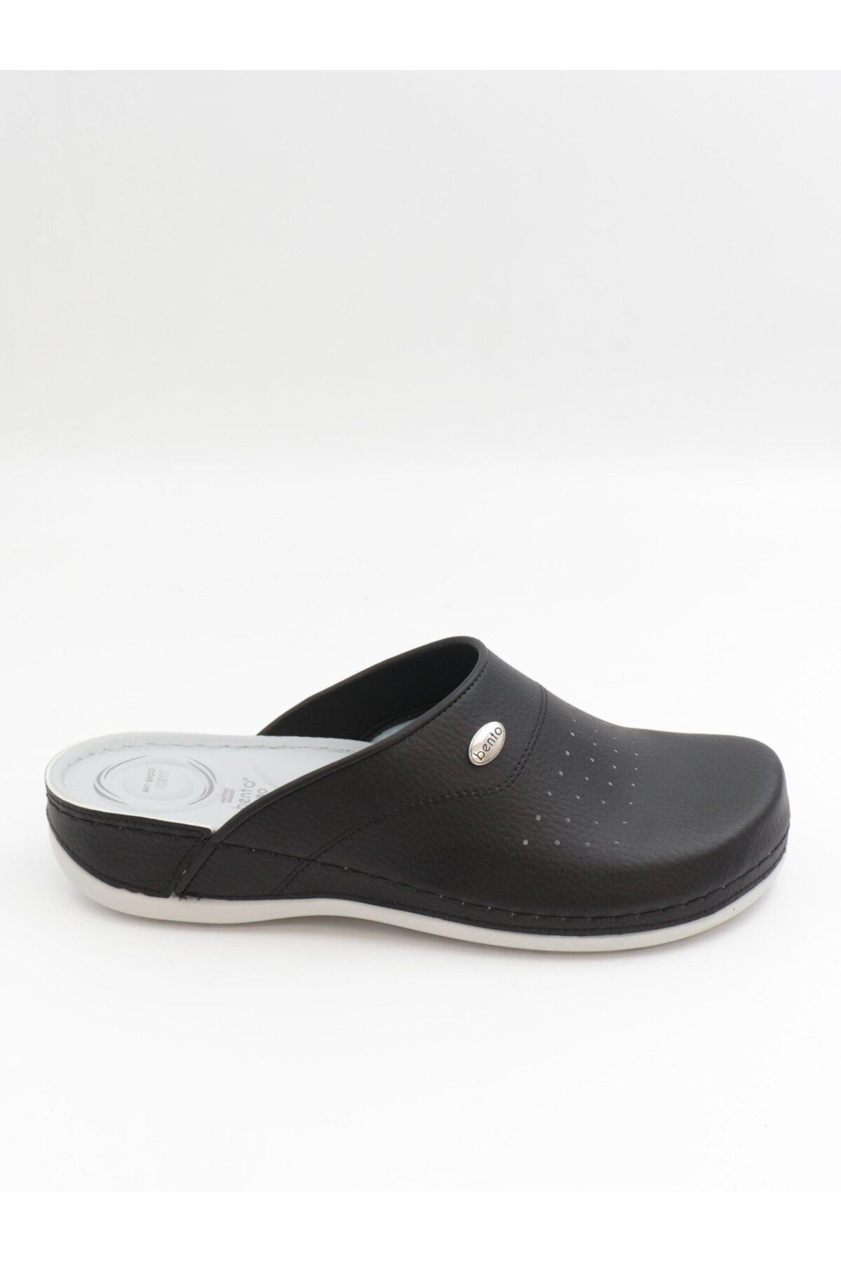 BENTO-52003 Black Anatomical Closed-Front Men's Sabo Slippers 1