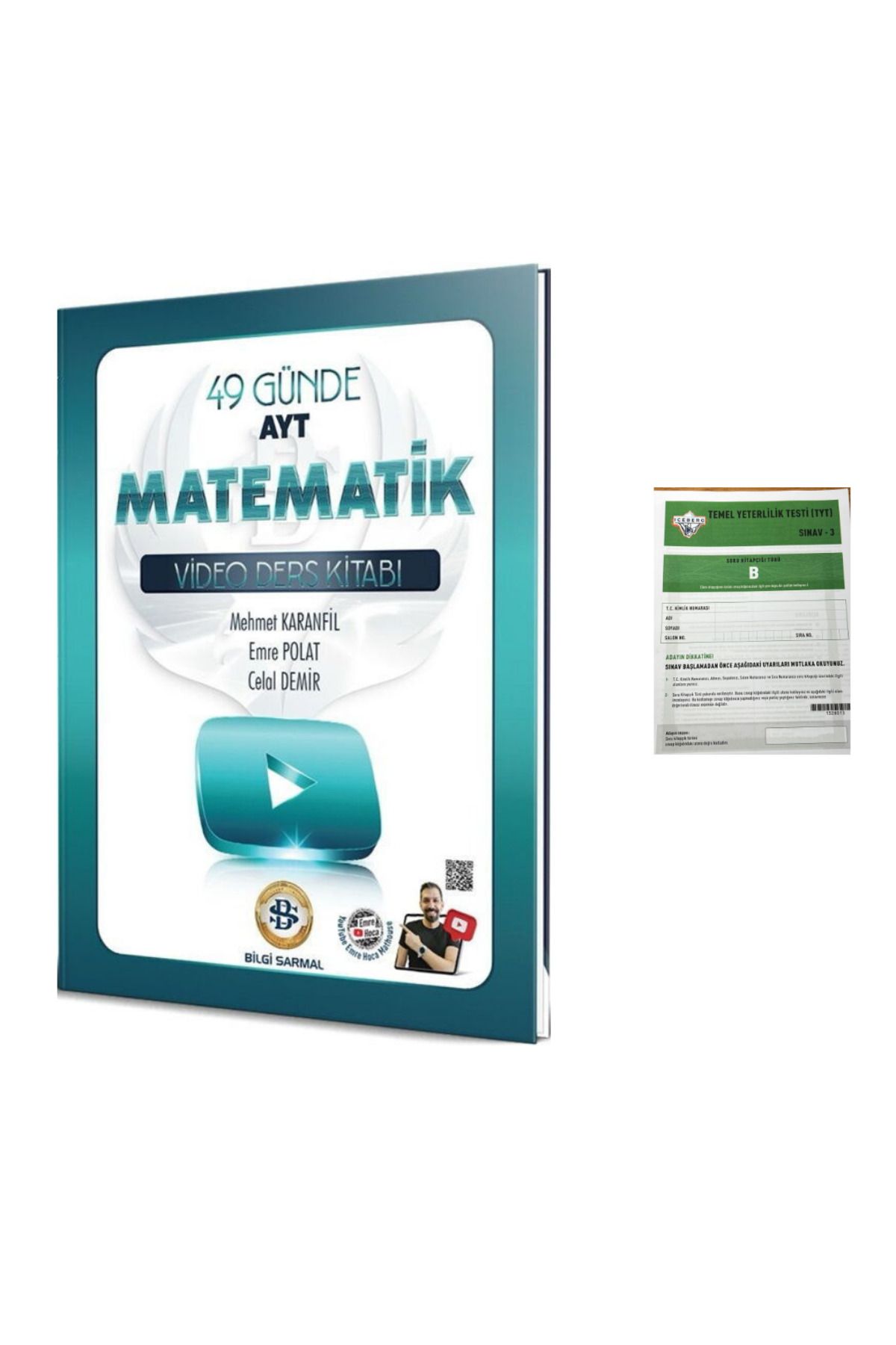 Marsis Yayınları Bilgi Sarmal AYT Matematik 49 Günde Video Ders Kitabı + Icerberg Tyt Deneme