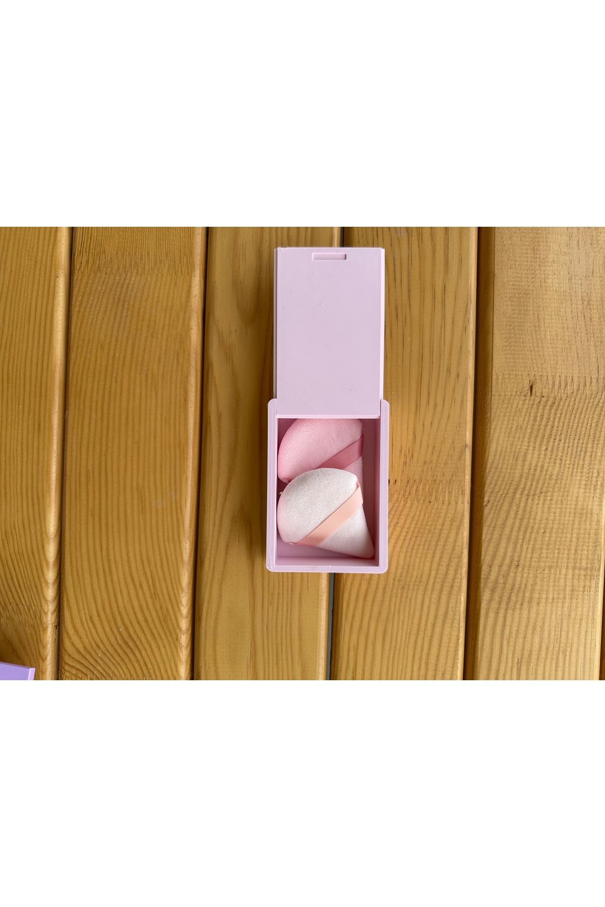 2 Lİ MAKYAJ PUDRA PUFU SETİ - PEMBE KUTU