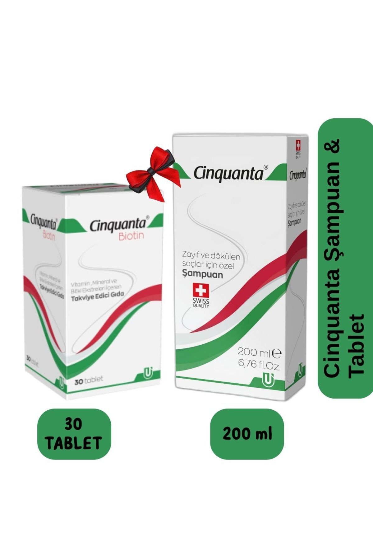 Cinquanta Şampuan + Biotin Tablet İkili Paket | Dökülen Saçlara Karşı Etkili Bakım 🌿