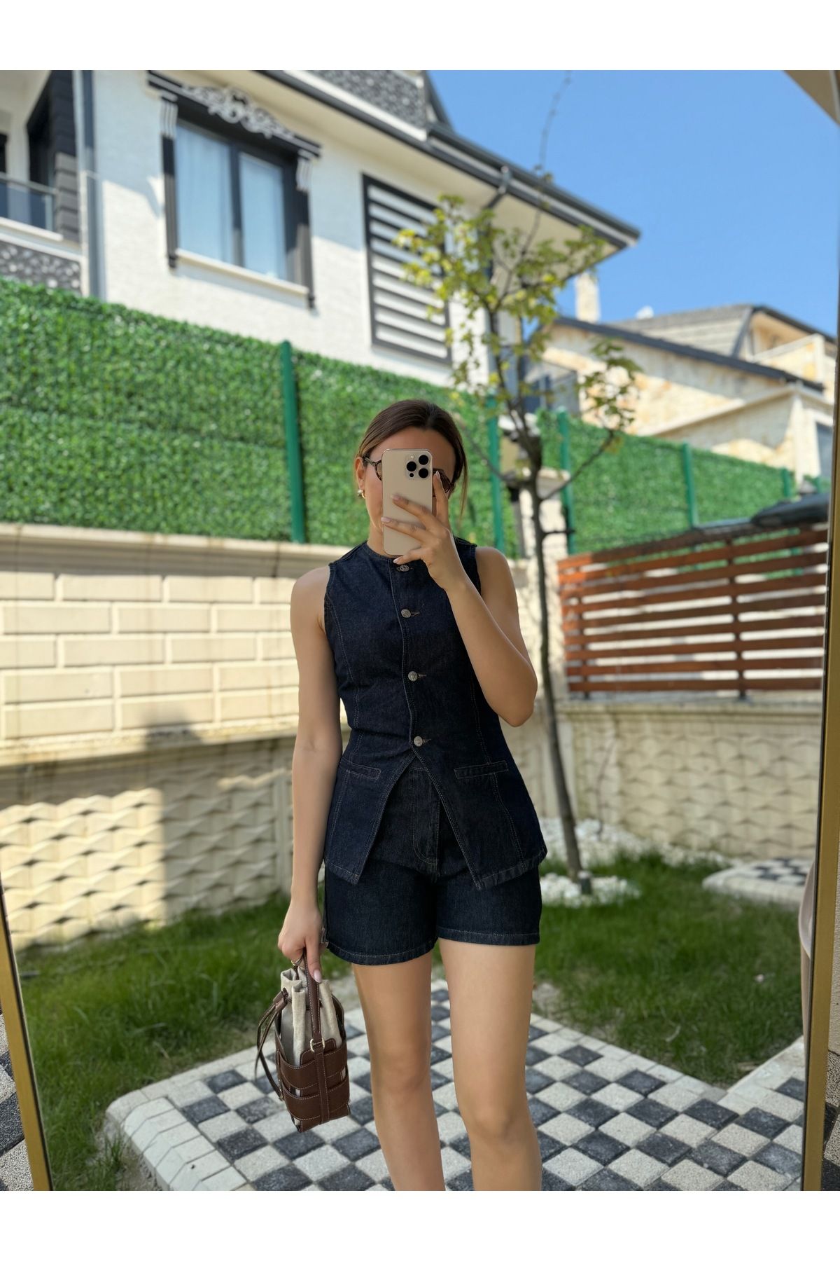 ESMA GÜL BUTİK Denim Şort Yelek Takım