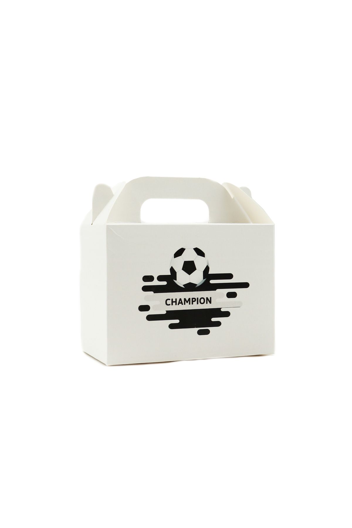 reprodesign ⚽ Siyah Beyaz Champion Temalı Hediye Kutusu 3'lü Set – 10x14 cm El Geçme Kutu