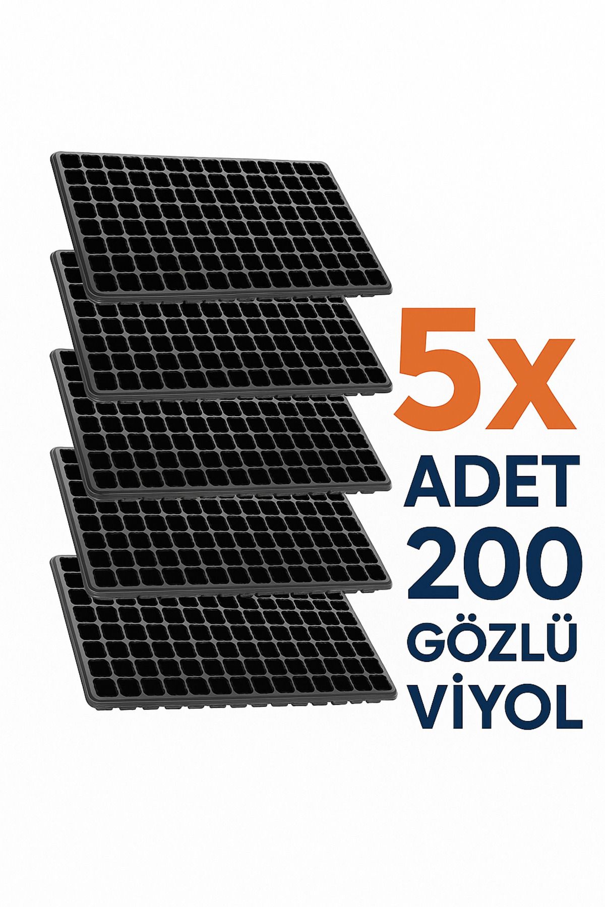 Mrc Grow 200 Gözlü 5 Adet Fide Viyolü Tohum Çimlendirme Kabı Fide Yetiştirme Kabı Viyol
