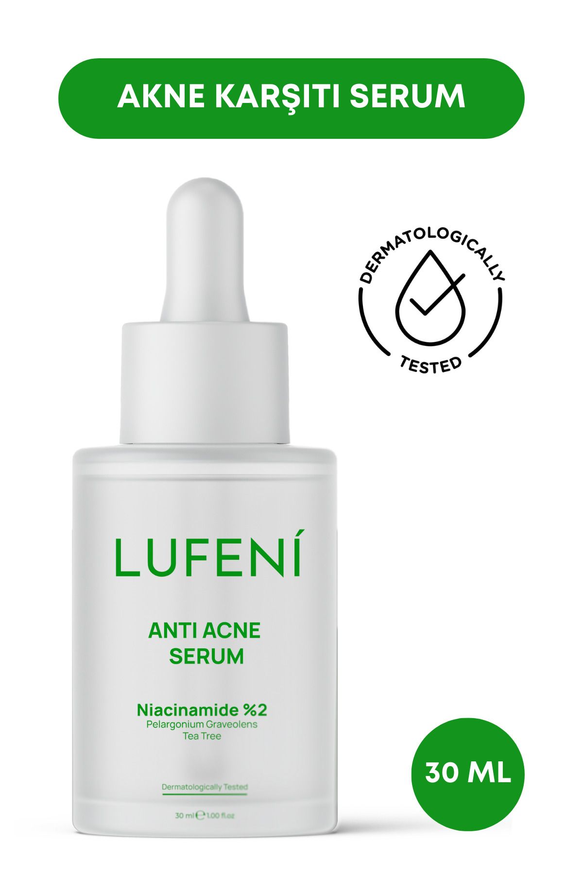 LUFENİ Sivilce ve Akne Karşıtı Cilt Serumu,Çay Ağacı,Itır,Salisilik Asit, Niacinamide