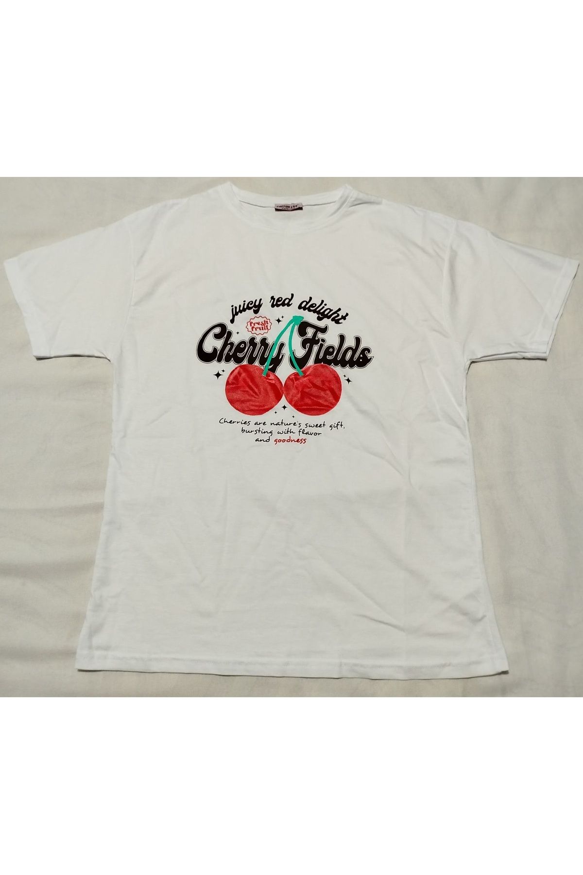 e-Btk Giyim Cherry Baskılı T-Shirt