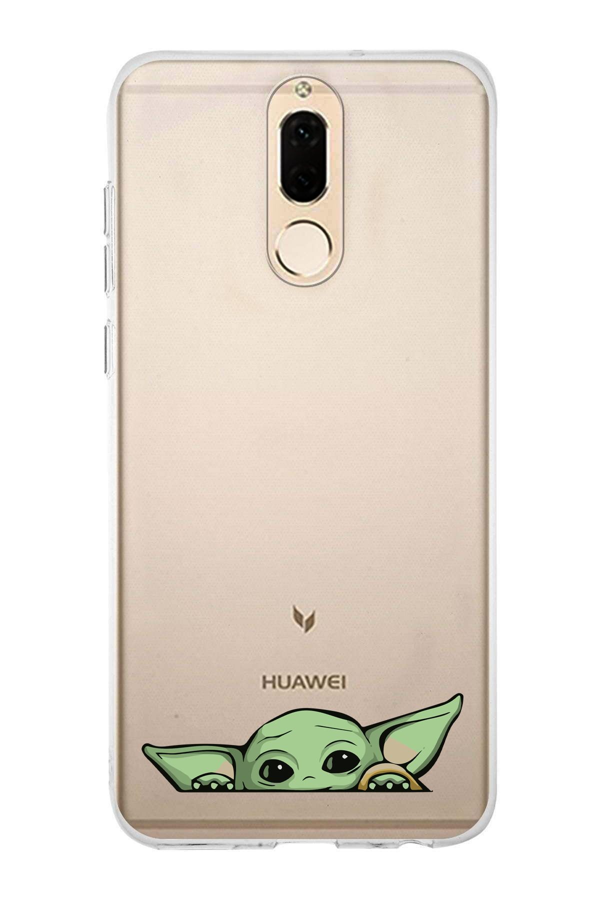 moonset Huawei Mate 10 Lite Uyumlu Yoda Tasarımlı Baskılı Şeffaf Telefon Kılıfı