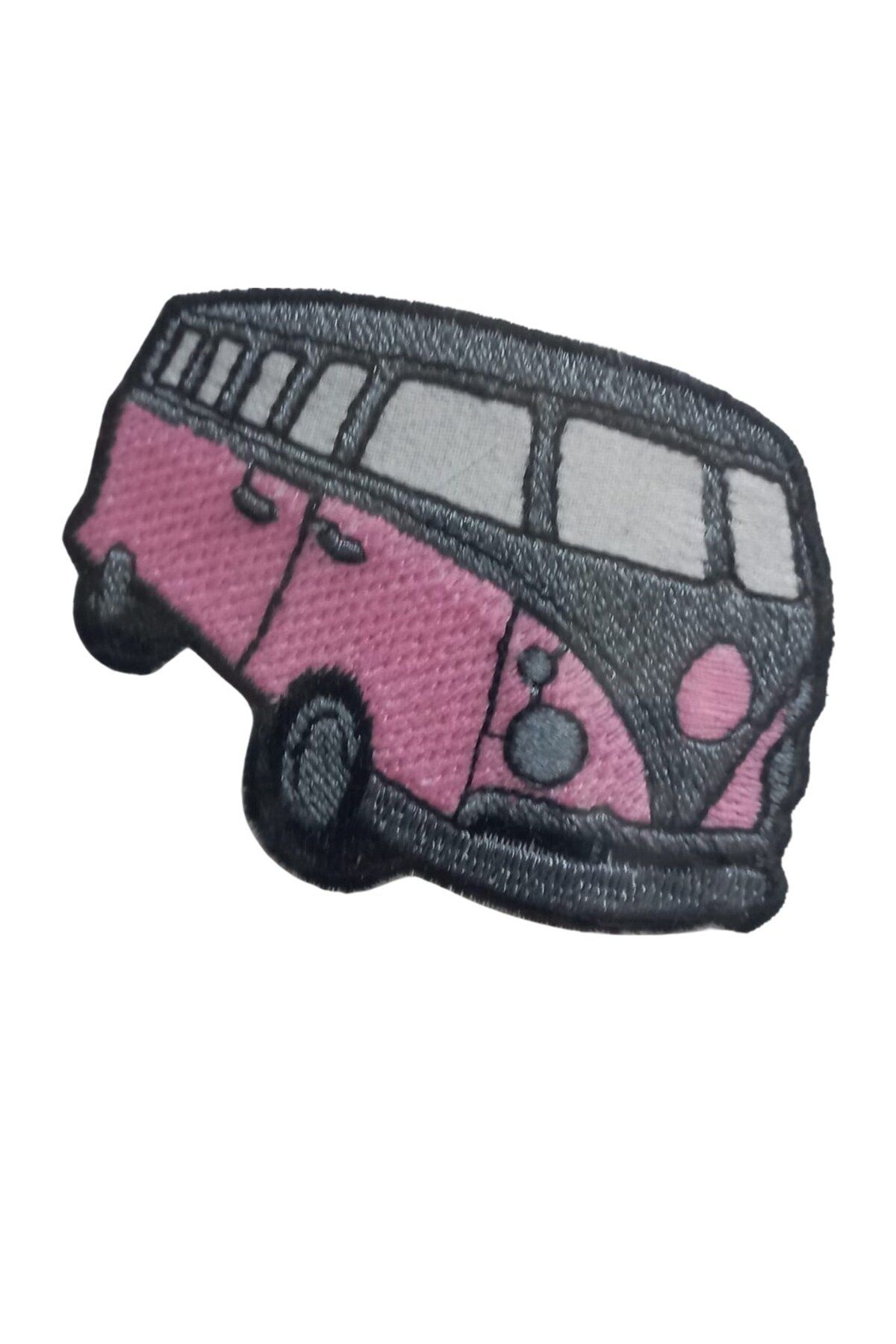 BY NEVSER Aplike Ütü İle Yapışan Otobüs Pembe-Gri Arma 4x2,5 cm