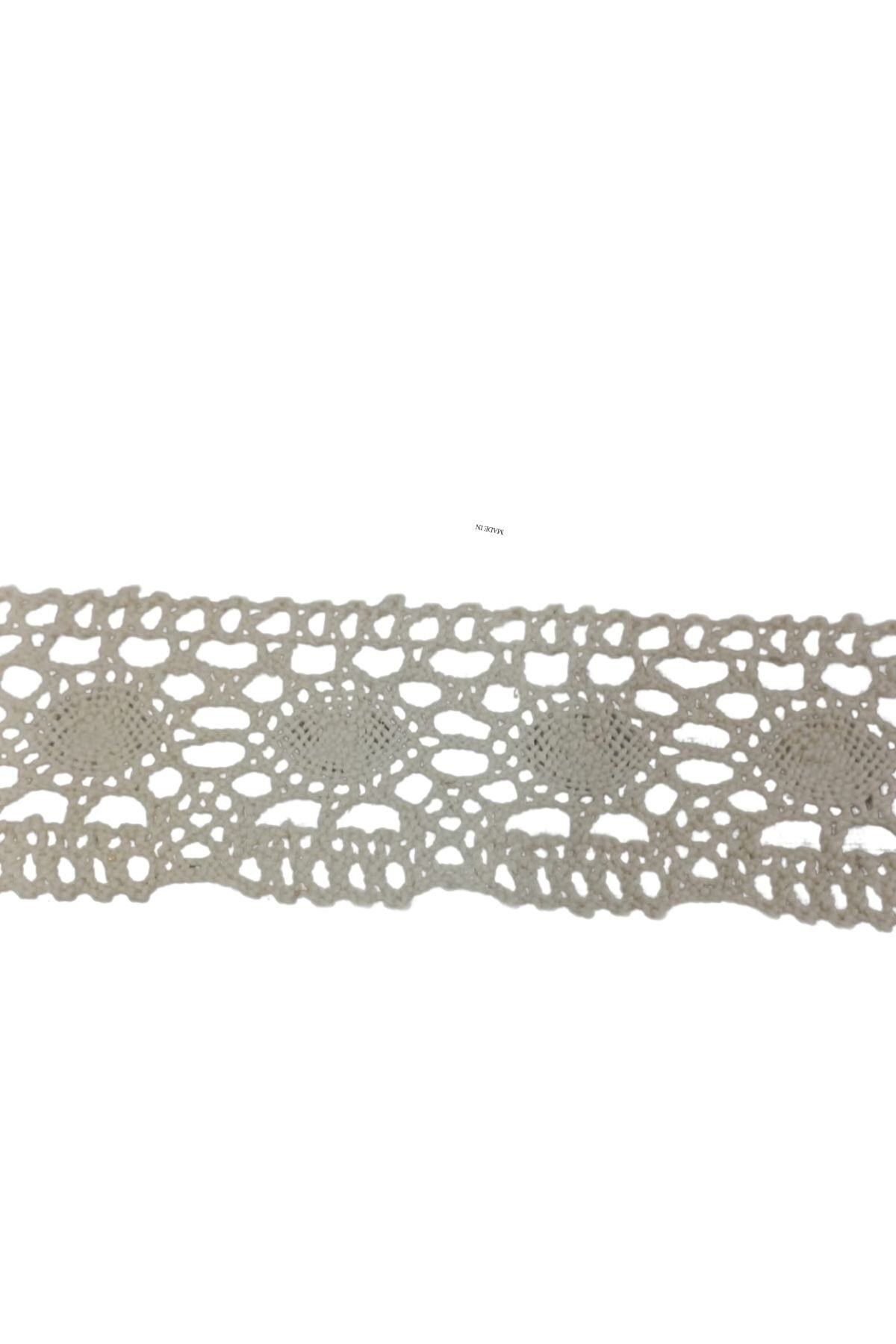 BY NEVSER Kopanaki Dantel en 5 cm Badem Model Krem 10 Metre