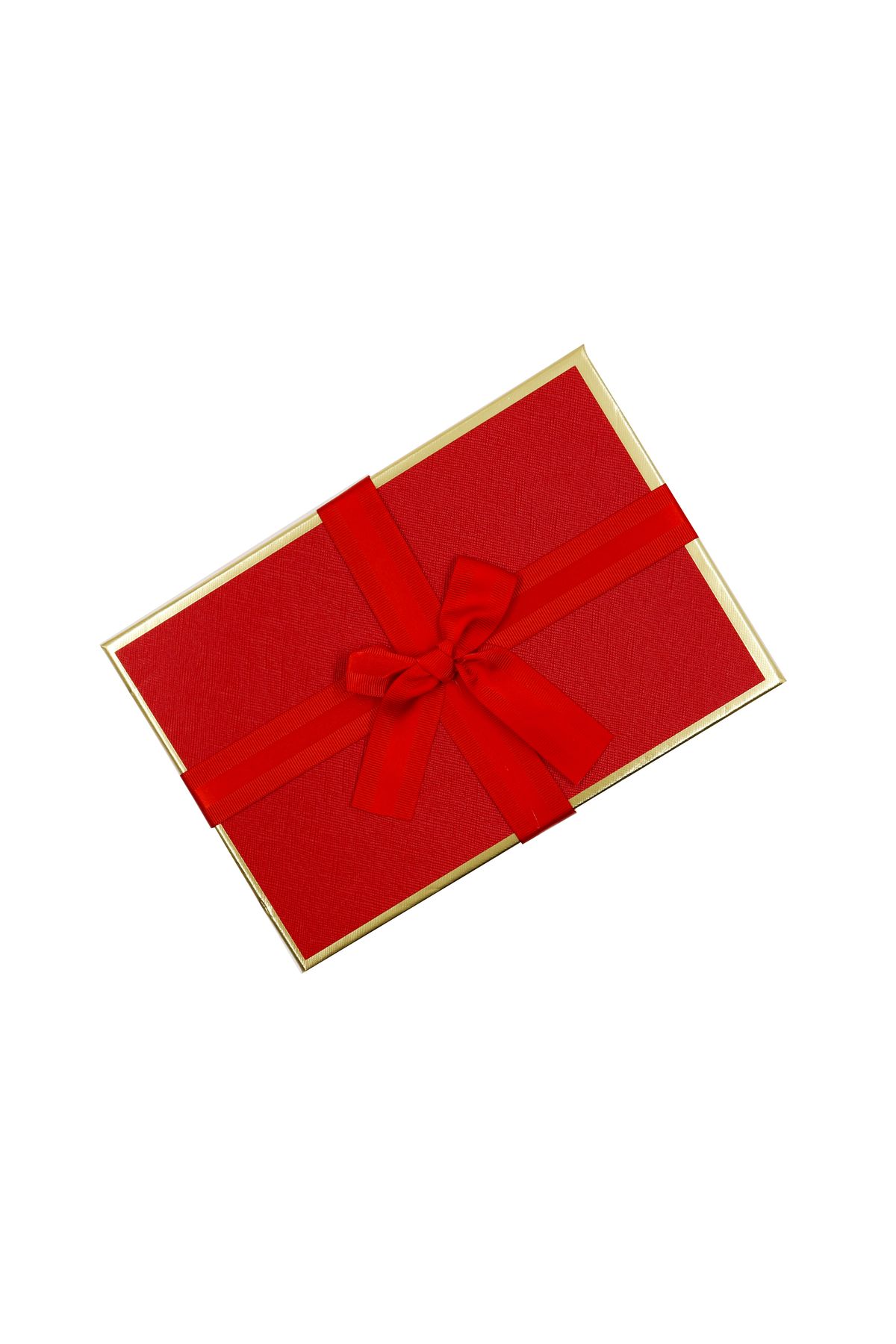 reprodesign Kırmızı Altın Kenarlı Hediye Kutusu – Büyük Boy (22,5x15,5x9,5 cm) 1 Adet